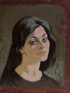 Französisches Porträt einer Dame des 20. Jahrhunderts in Pensive Thought, Französisch/Polnisch Künstler