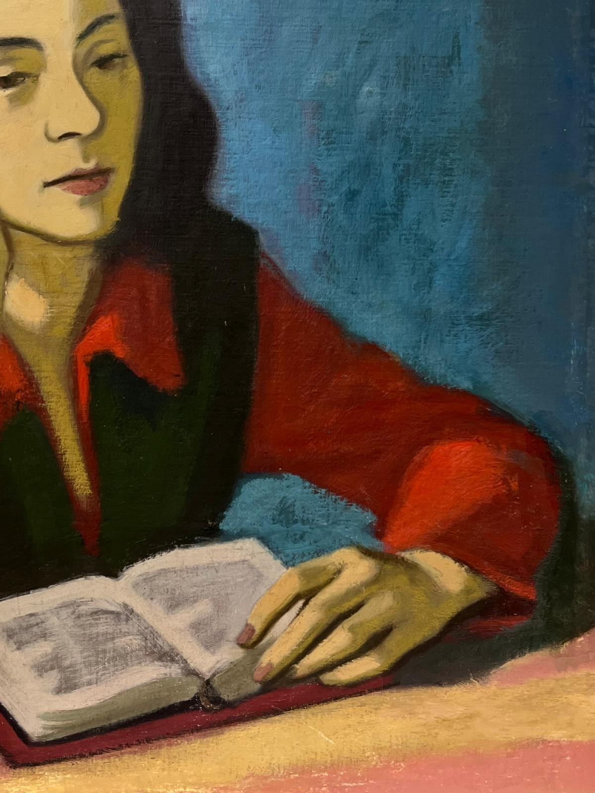 donna che legge quadro