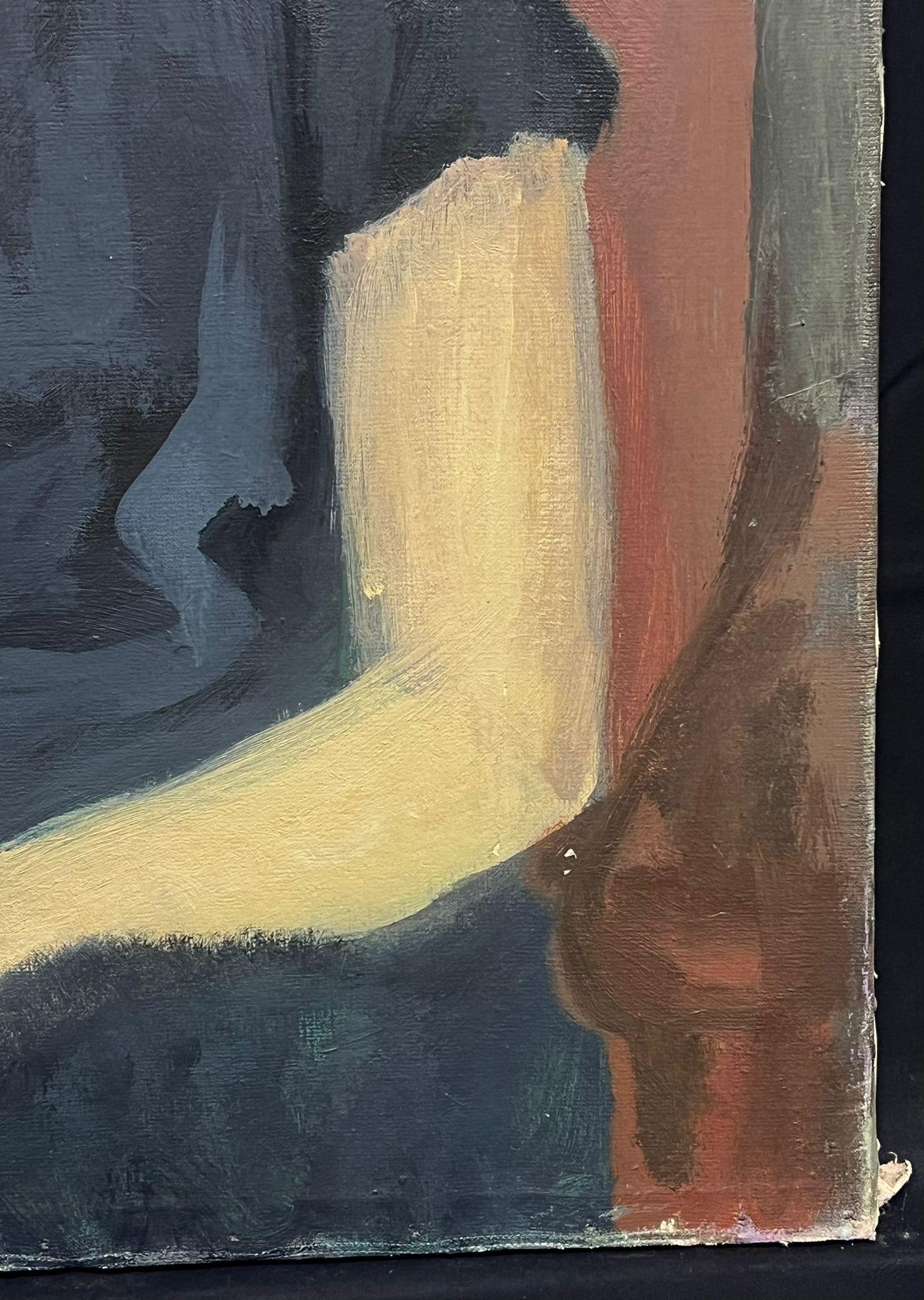 Pittura a olio polacca/francese della metà del XX secolo Ritratto di donna seduta - Painting Impressionismo di Jacob Markiel