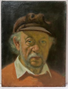 Self-Portrait de l'artiste 20e siècle Portrait d'un homme au chapeau de pêcheur, huile