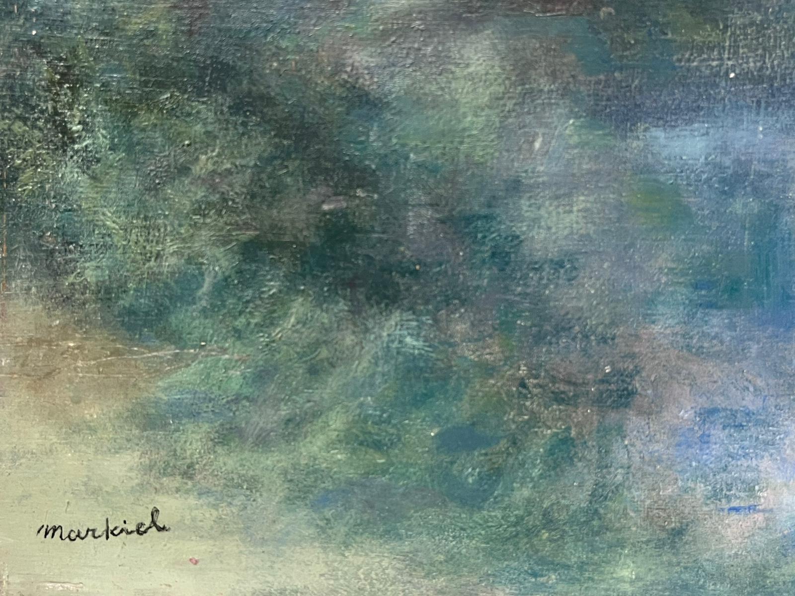 The Misty River Landscape
by Jacob Markiel (Polish 1911-2008) *see notes
oil on board, unframed
board: 14 x 18 inches
provenance: private collection, Marseille, France
condition: very good and sound condition

Jacob Markiel was born into a humble