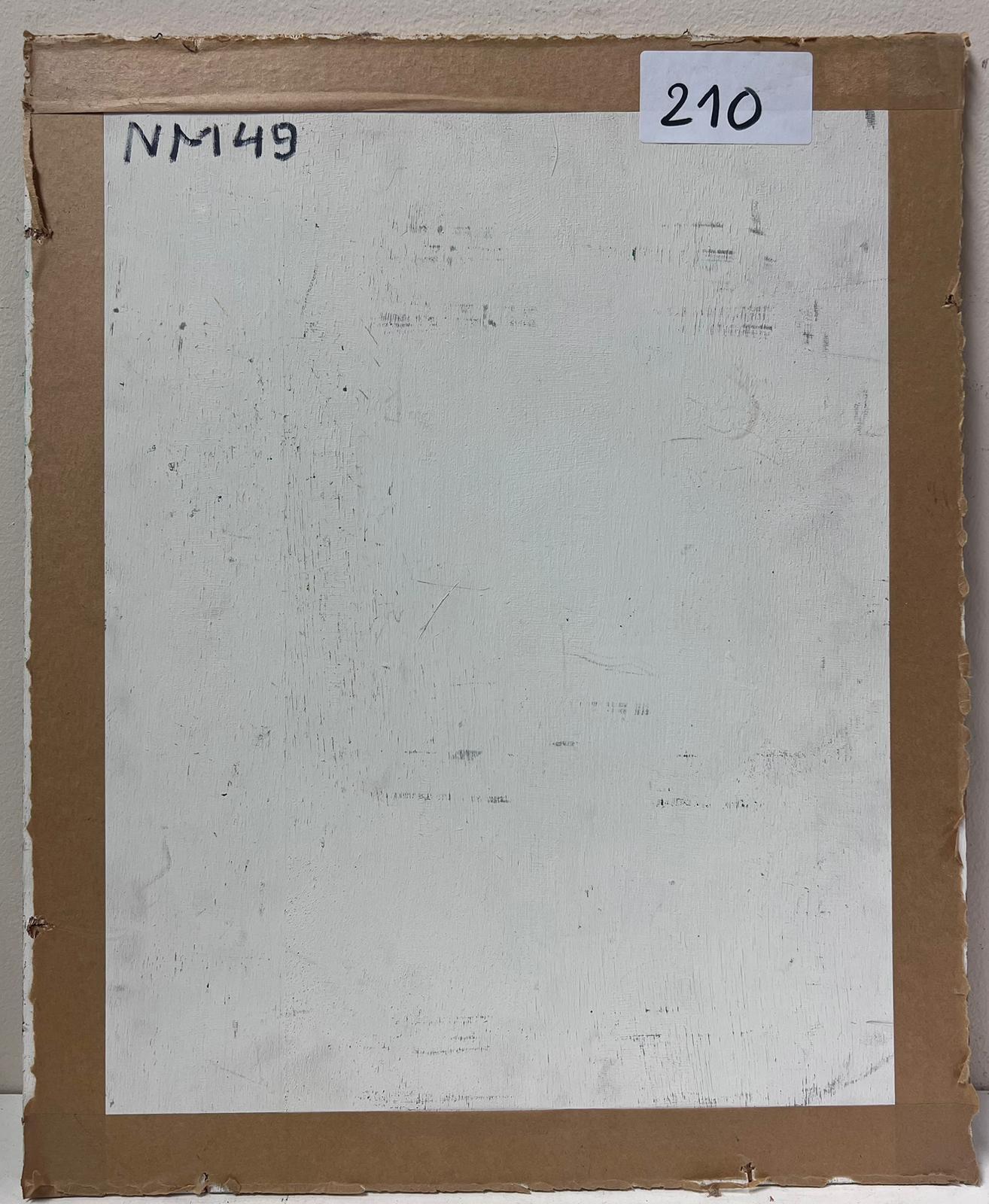 1950's Schönes Stillleben Brot Feige & Nussbaum Türkisfarben, signiertes Gemälde im Angebot 1