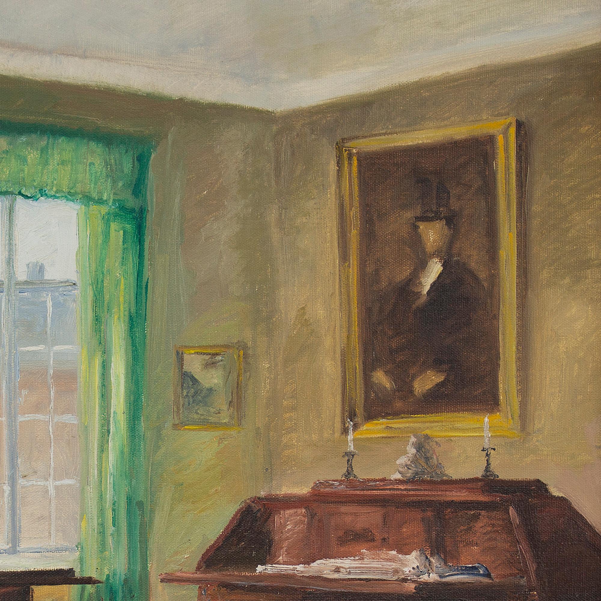 Jacob Meyer, Interior With Piano, Oil Painting 4