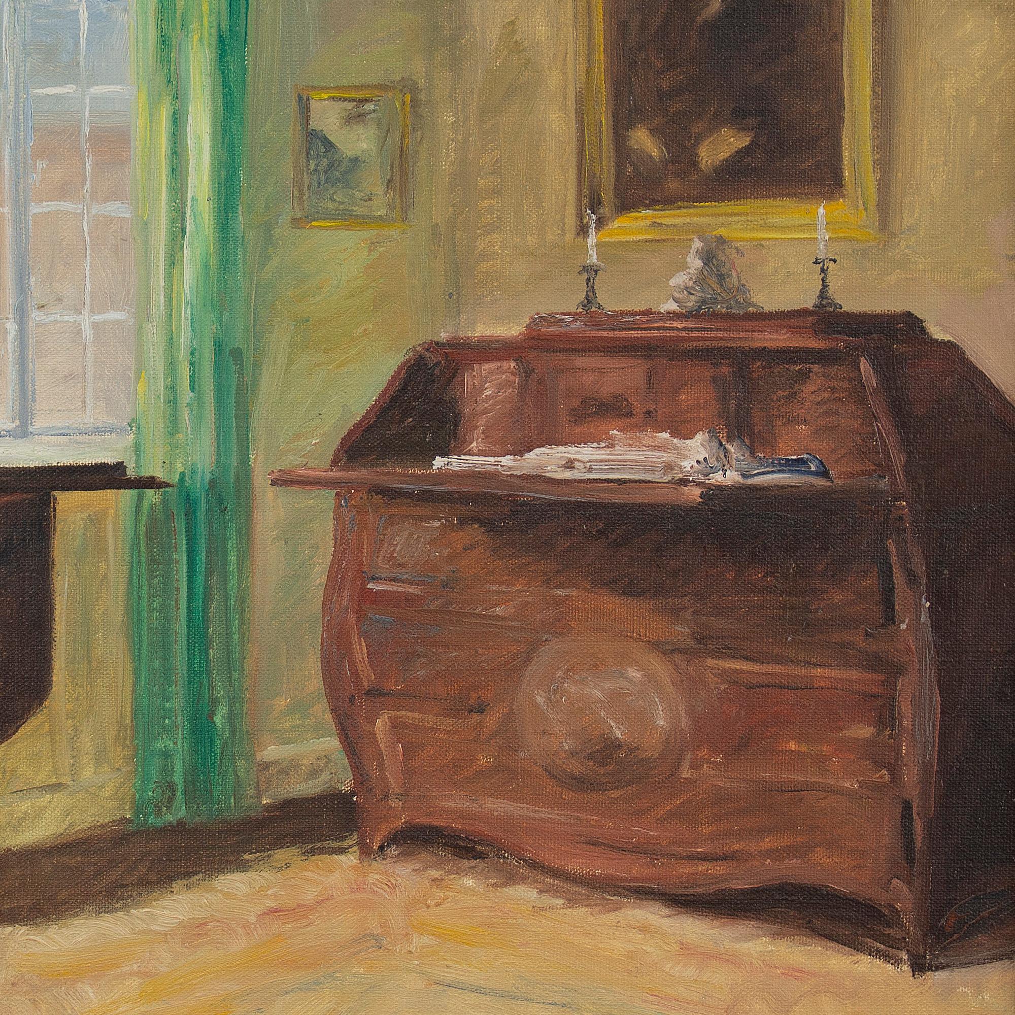 Jacob Meyer, Interior With Piano, Oil Painting 5