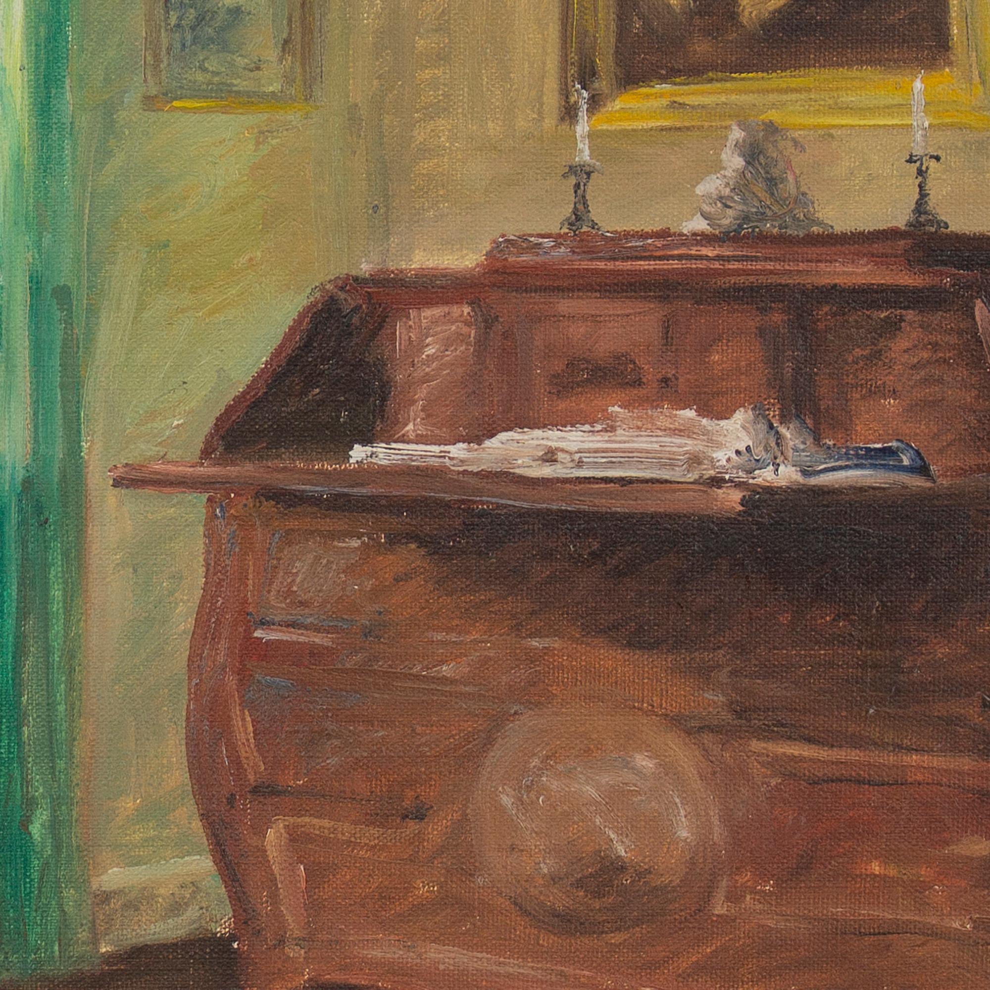 Jacob Meyer, Interior With Piano, Oil Painting 6
