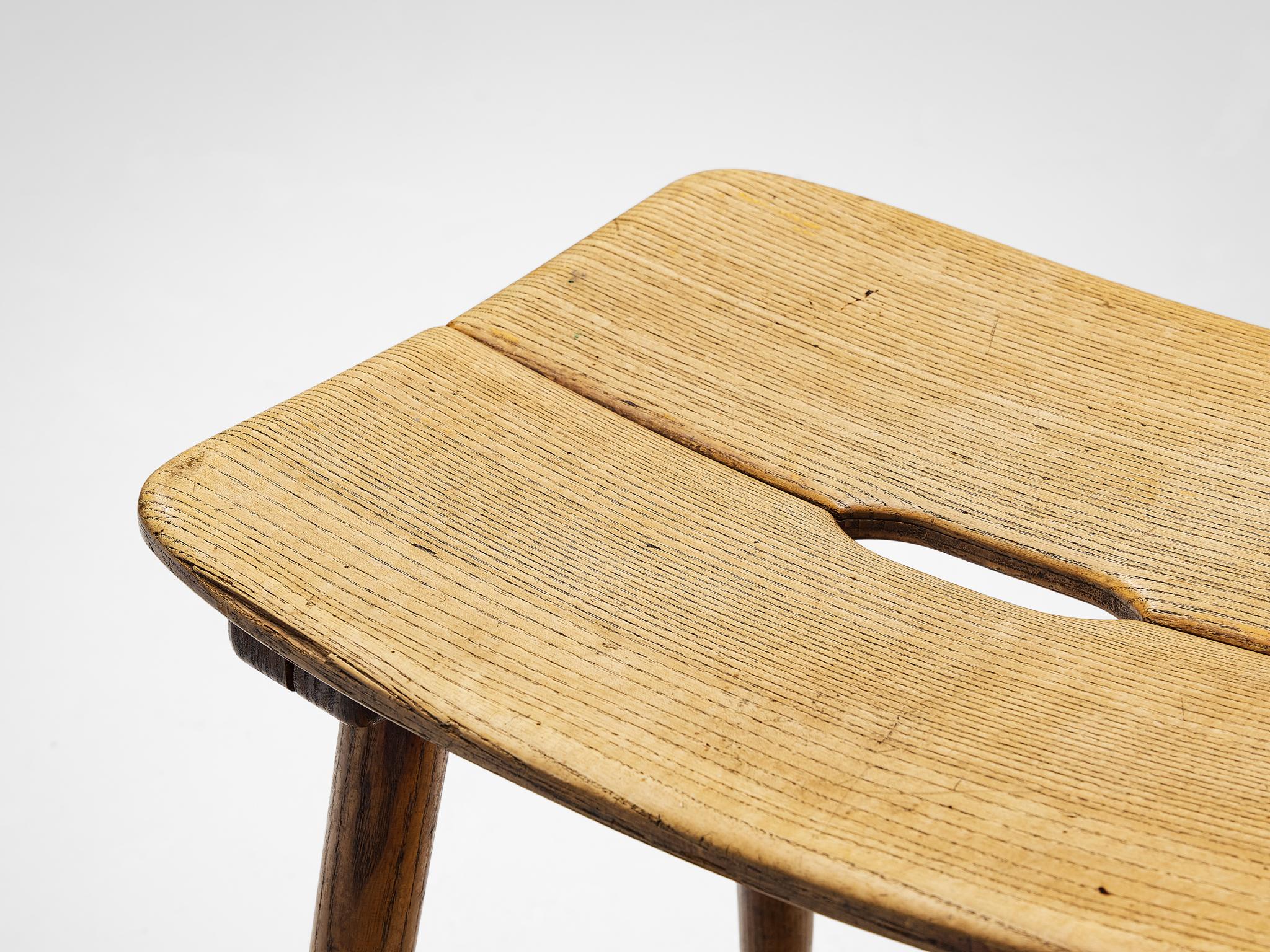 Mid-Century Modern  Jacob Müller for Wohnhilfe Stool in Ash  For Sale