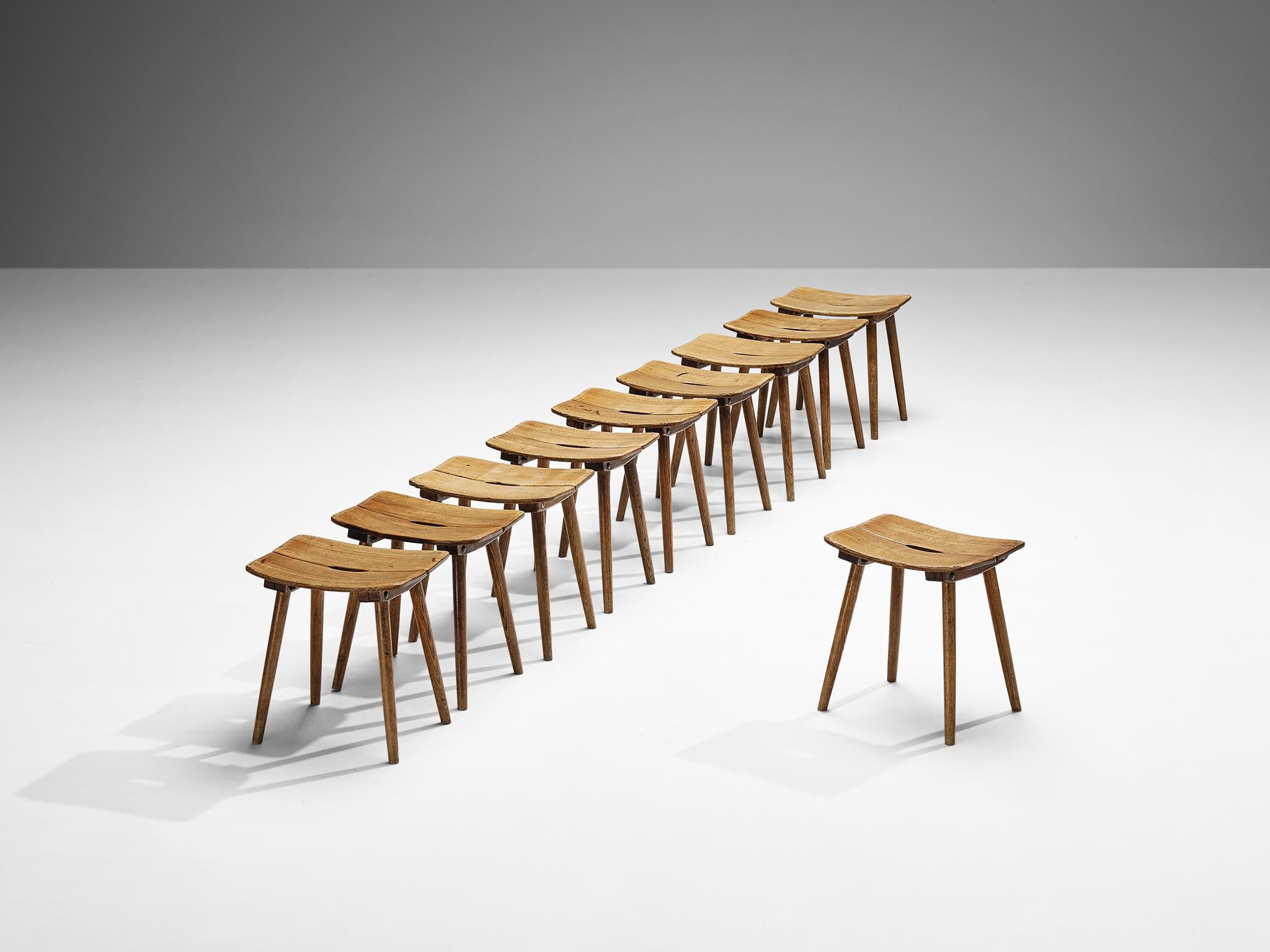 Swiss  Jacob Müller for Wohnhilfe Stools in Ash  For Sale