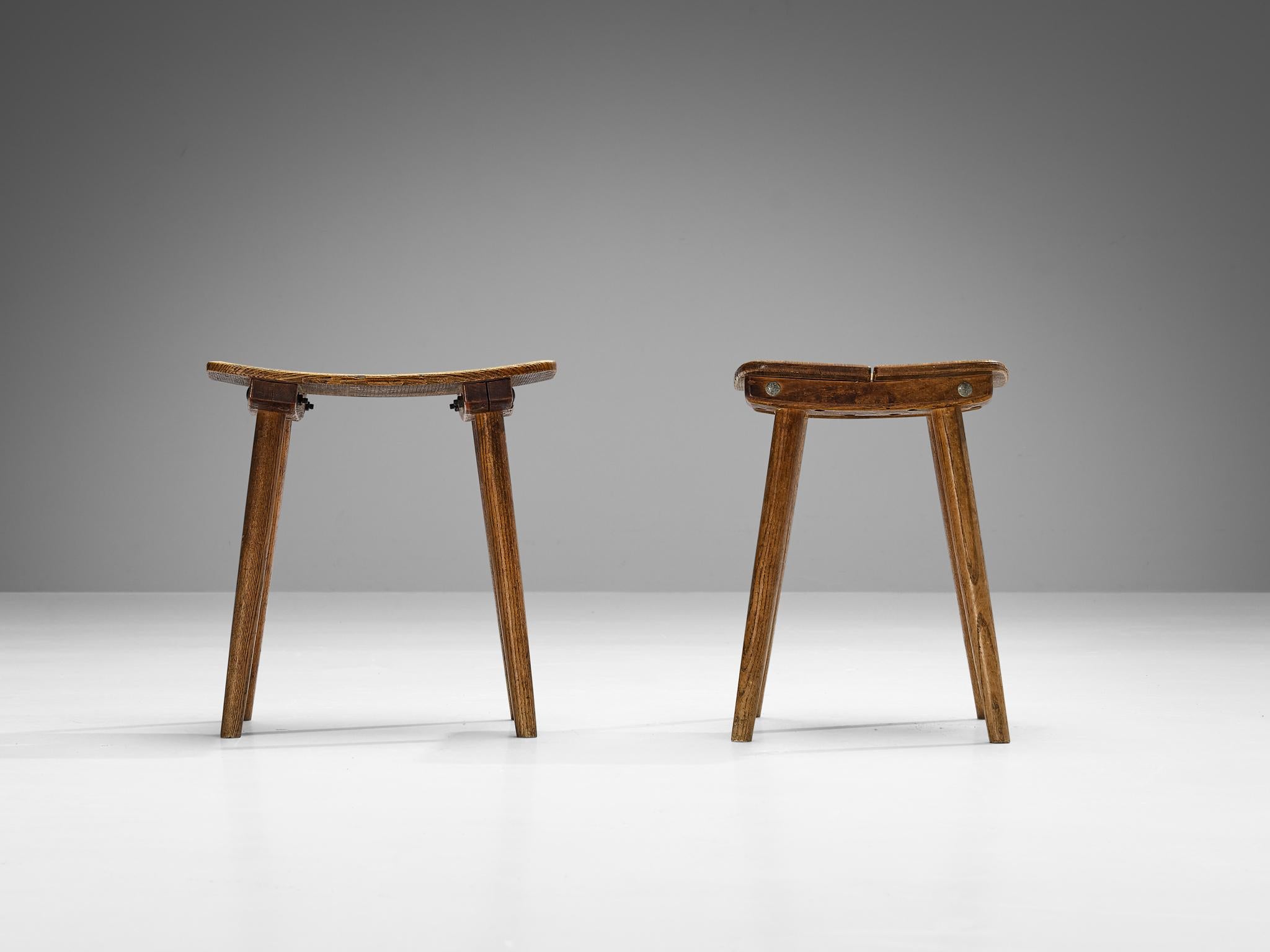Swiss Jacob Müller for Wohnhilfe Stools in Ash  For Sale