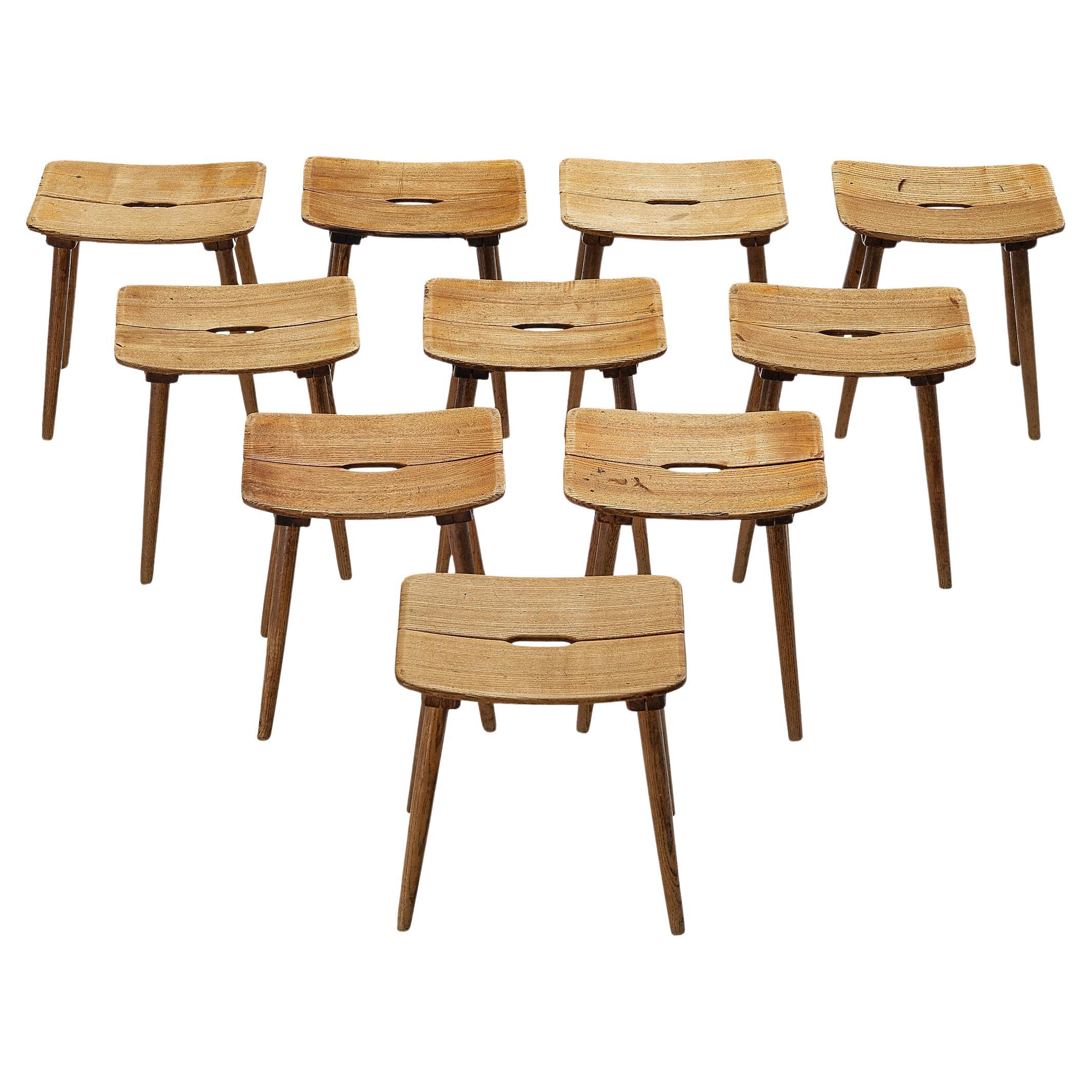  Jacob Müller for Wohnhilfe Stools in Ash  For Sale