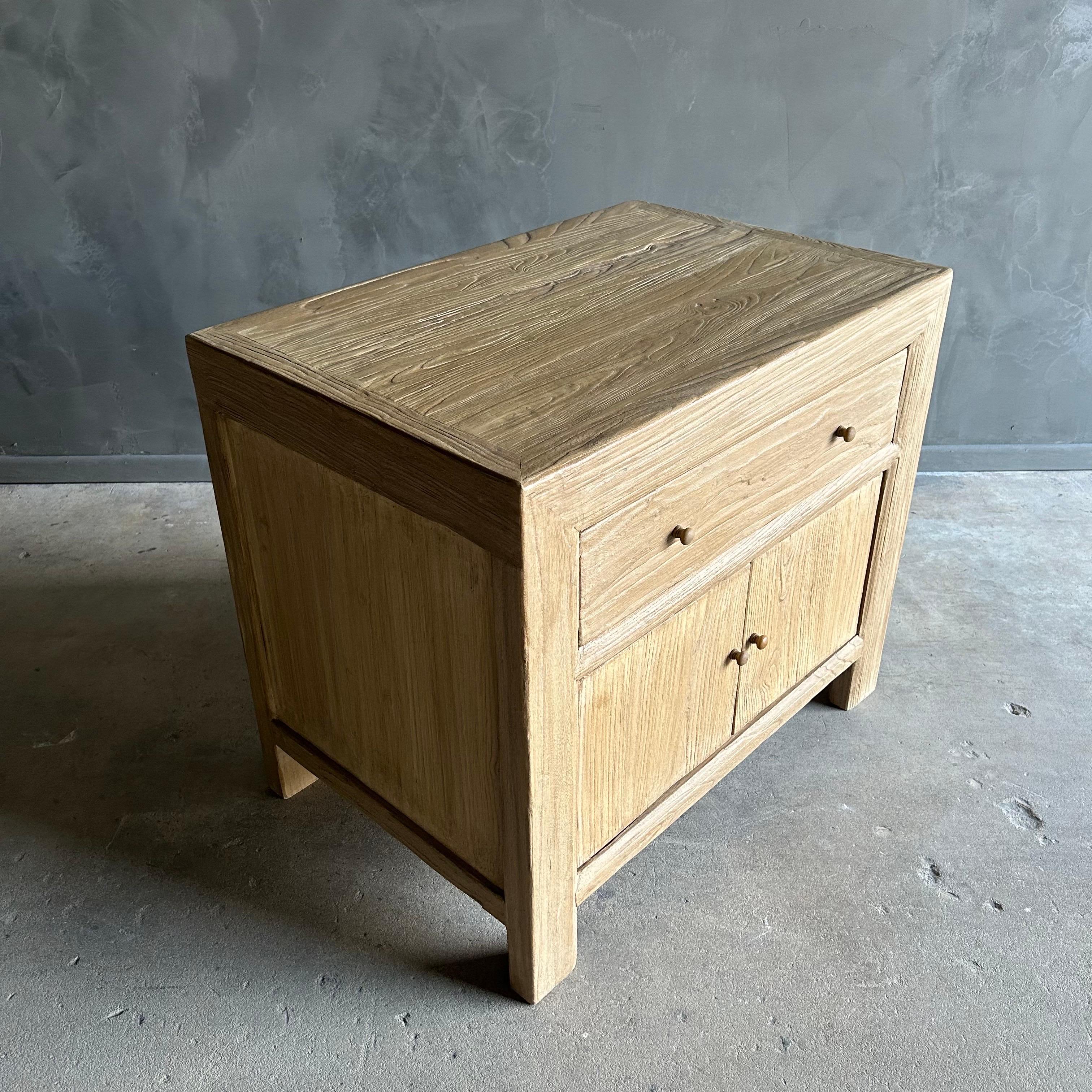 Jacob Nightstand in Natural Reclaimed Elm Wood For Sale 1