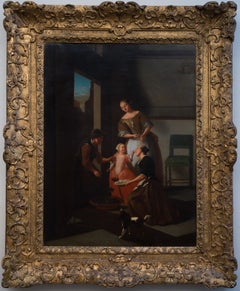 The Grape Seller by Jacob Ochtervelt (Workshop), Oil on Canvas, Period Frame