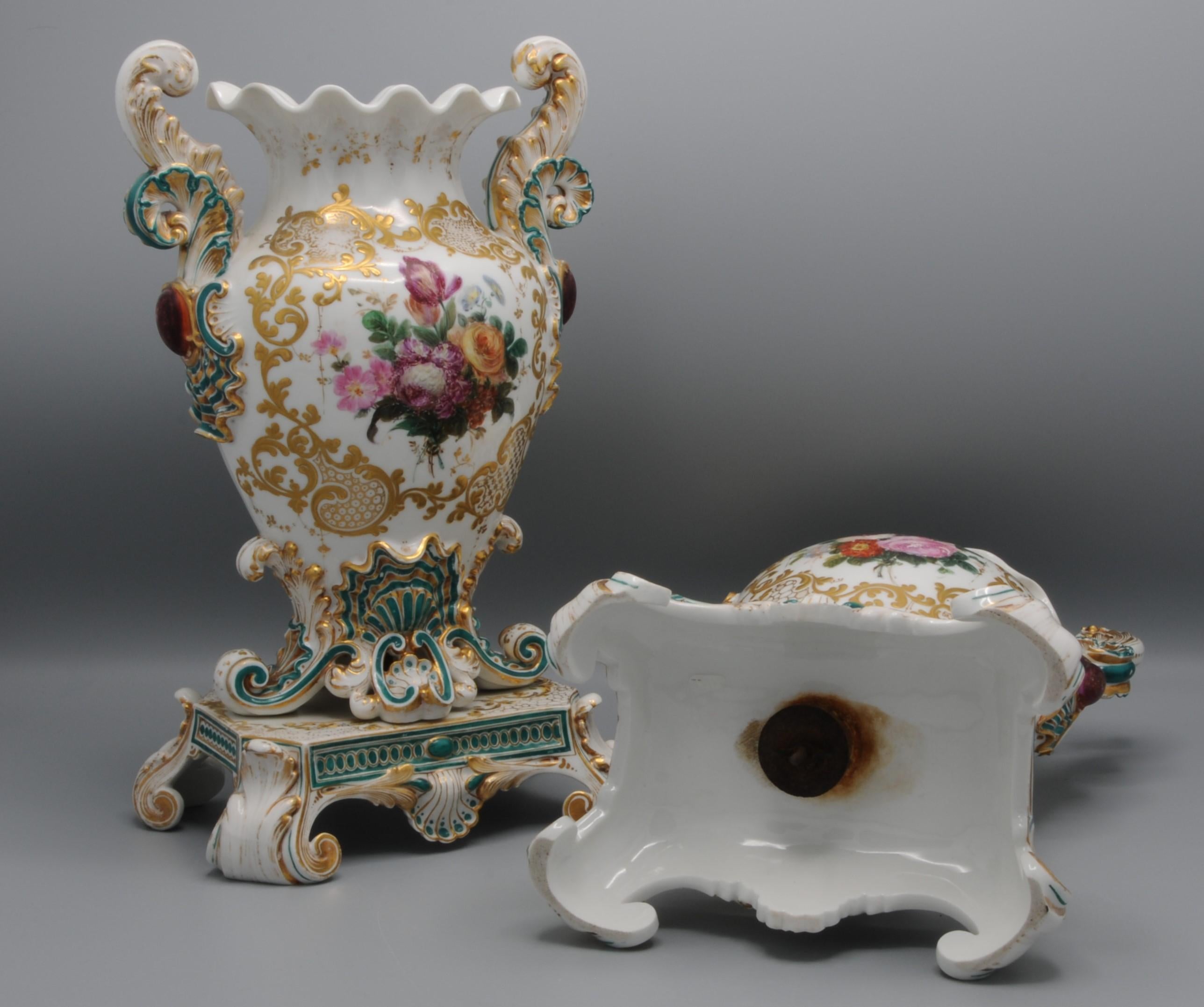 Jacob Petit (1796-1868) - Pair of Rococo Revival Vases For Sale 3