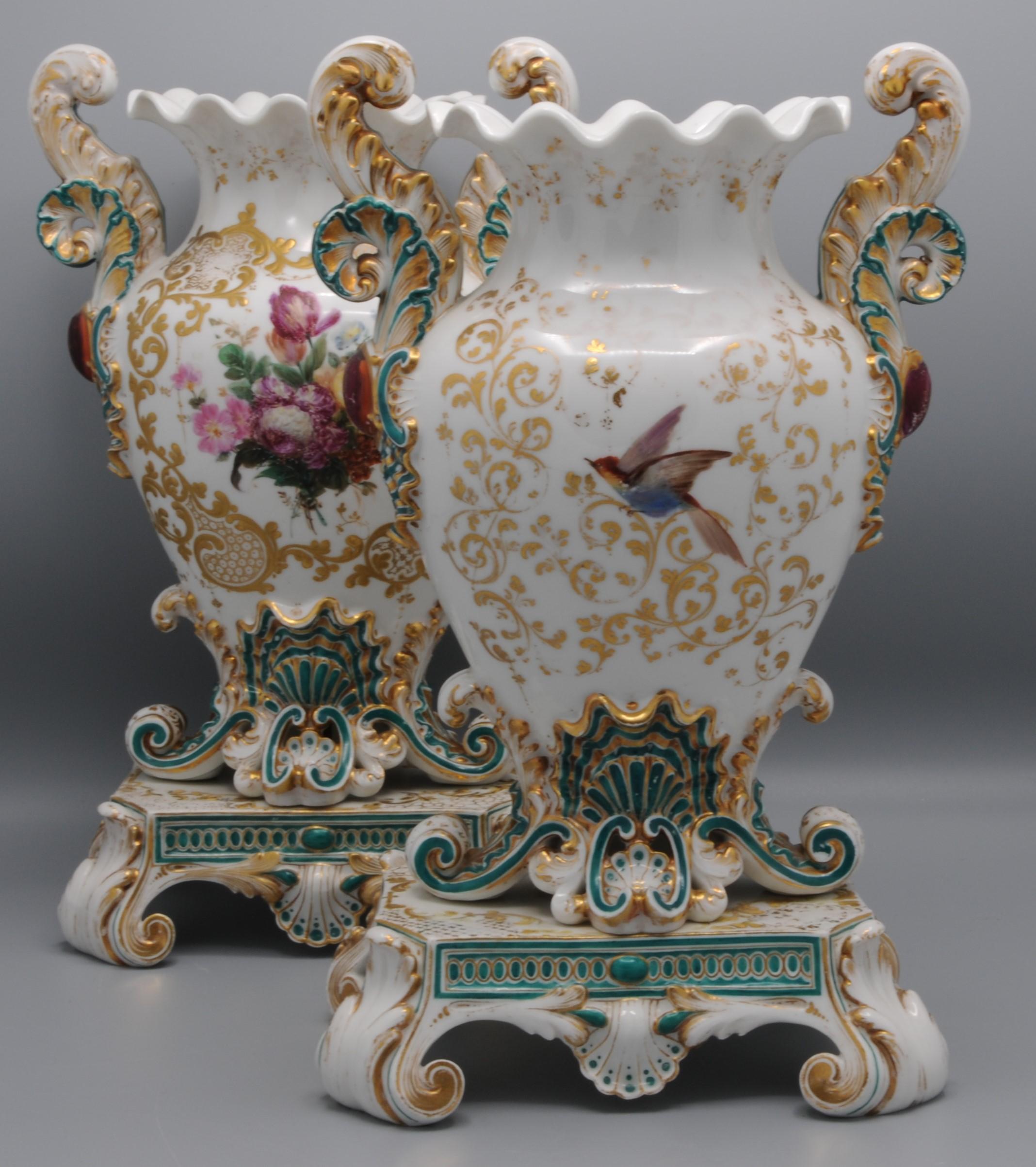 Jacob Petit (1796-1868) - Pair of Rococo Revival Vases For Sale 7