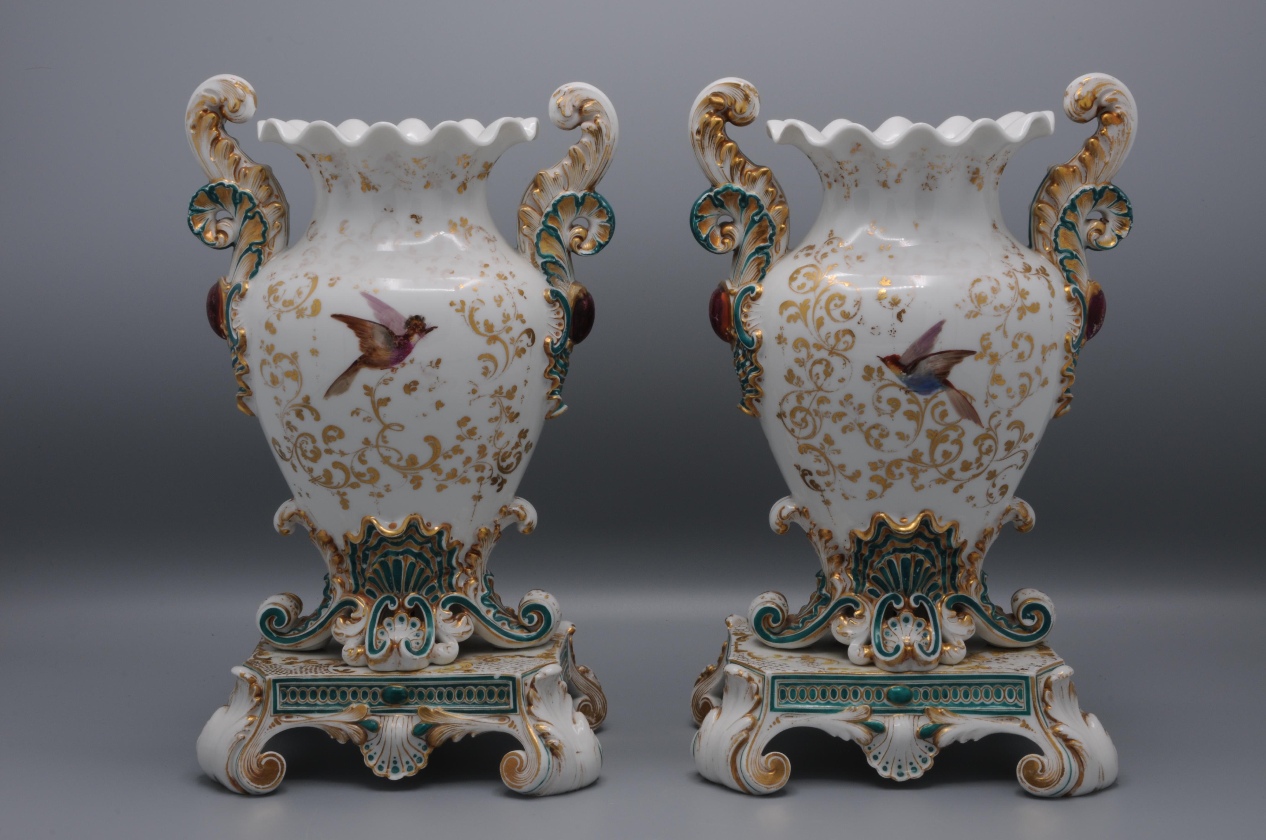 Néo-rococo Jacob Petit (1796-1868) - Paire de vases néo-rococo en vente