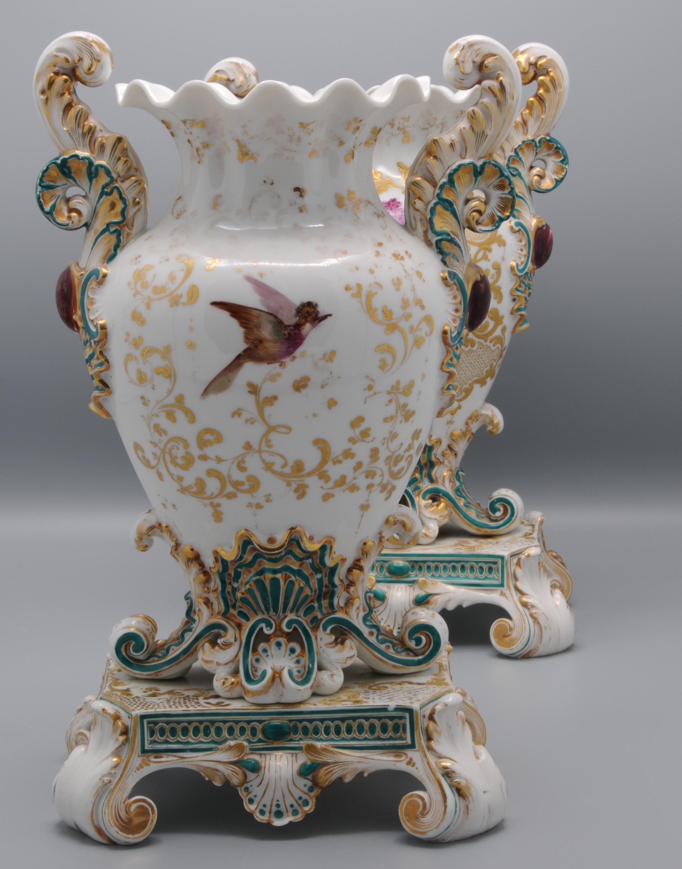 Porcelain Jacob Petit (1796-1868) - Pair of Rococo Revival Vases For Sale