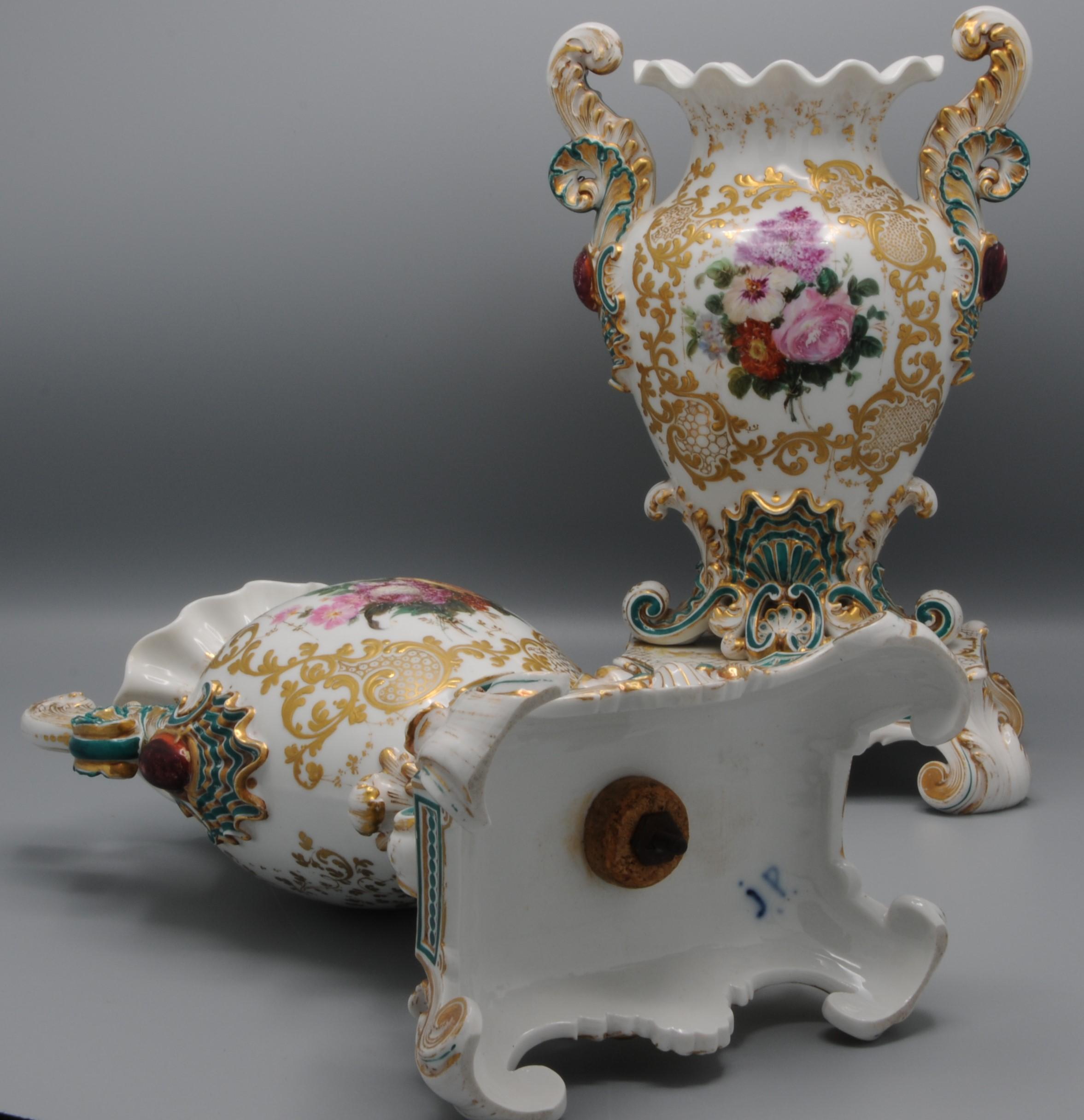 Jacob Petit (1796-1868) - Pair of Rococo Revival Vases For Sale 2