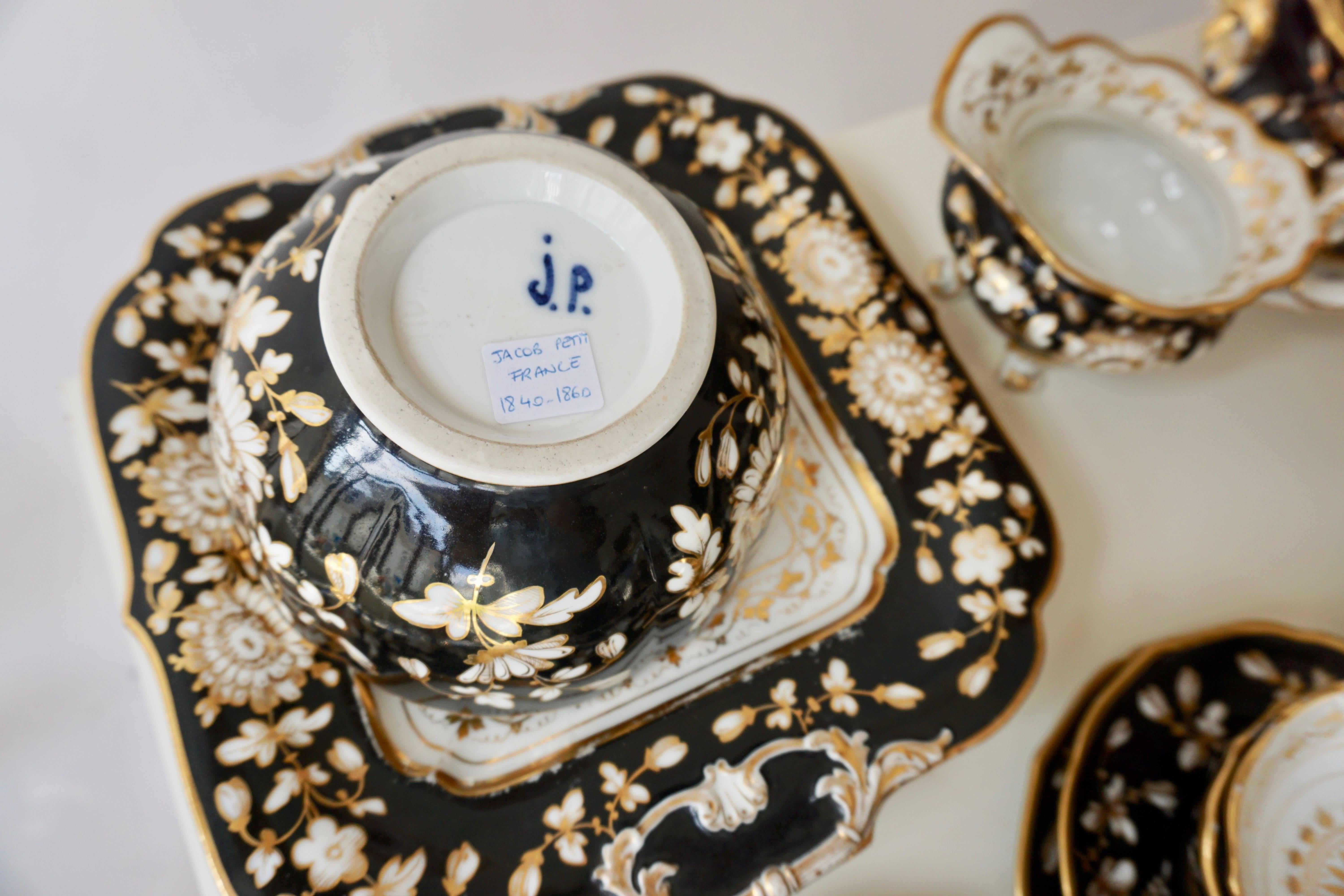 Jacob Petit Paris Gilded Porcelain Tea Service for 12 4