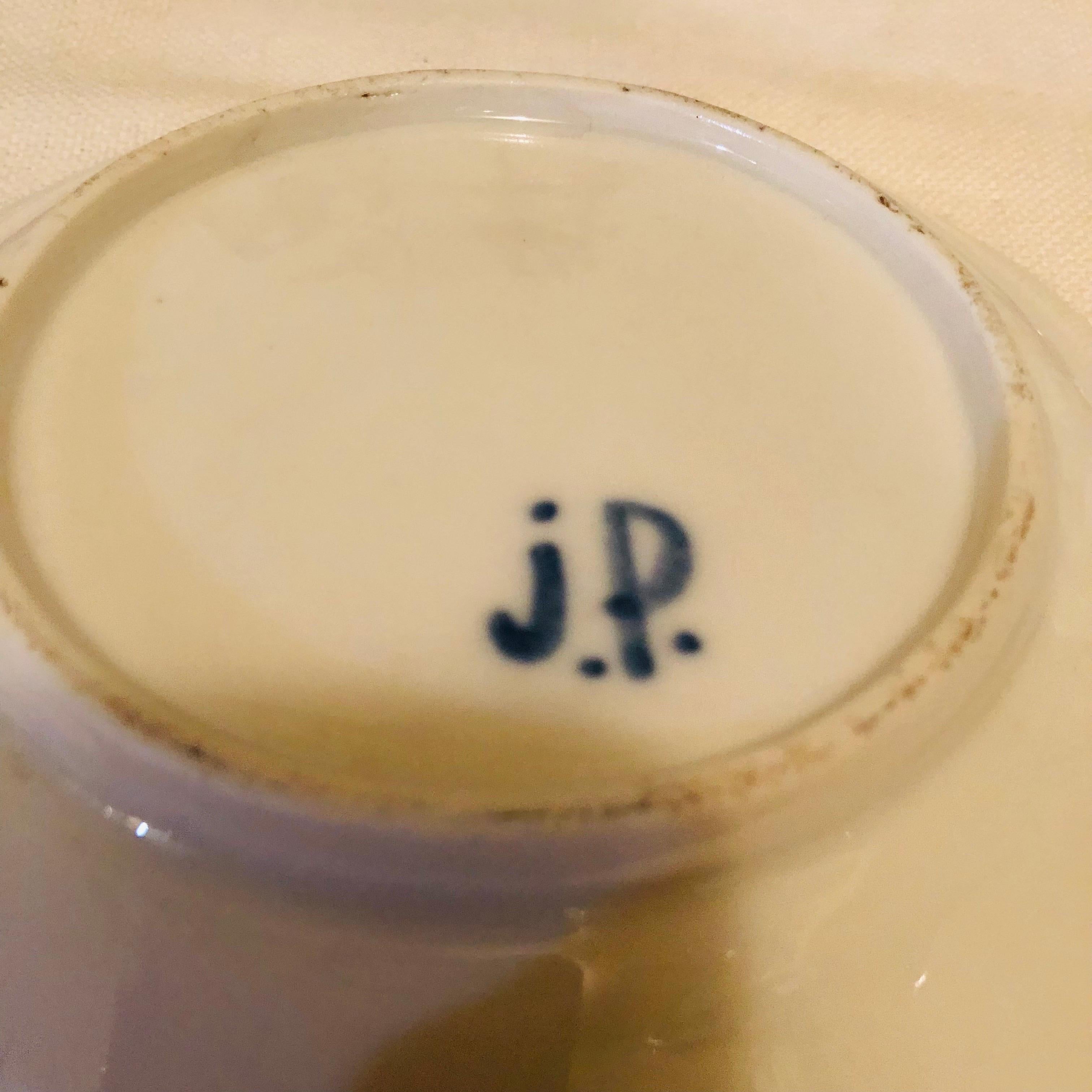 Jacob Petit Paris Porcelain Tea Set with Gilt and Colorful Rococo Decoration For Sale 1
