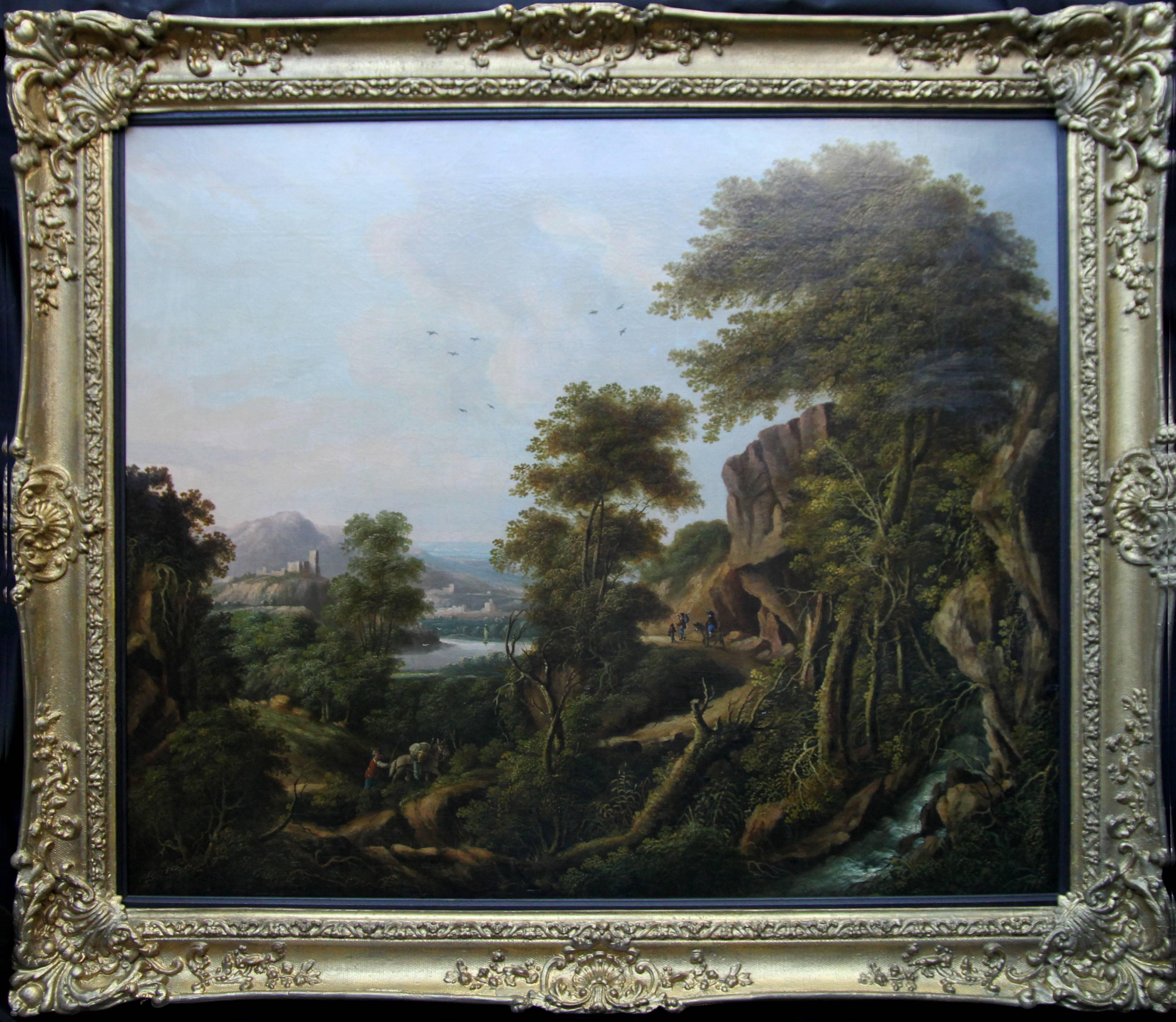Jacob Philipp Hackert (circle) Landscape Painting - Capriccio Arcadian Landscape - Dutch 18th century art Old Master oil painting  