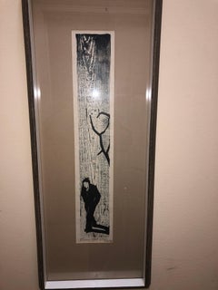 Used Jacob Pins "Lonely Walker" 1960 Woodcut