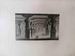 Éléphant de Grotte - Lithographie originale de Jacob Rudisuhli - 19ème siècle