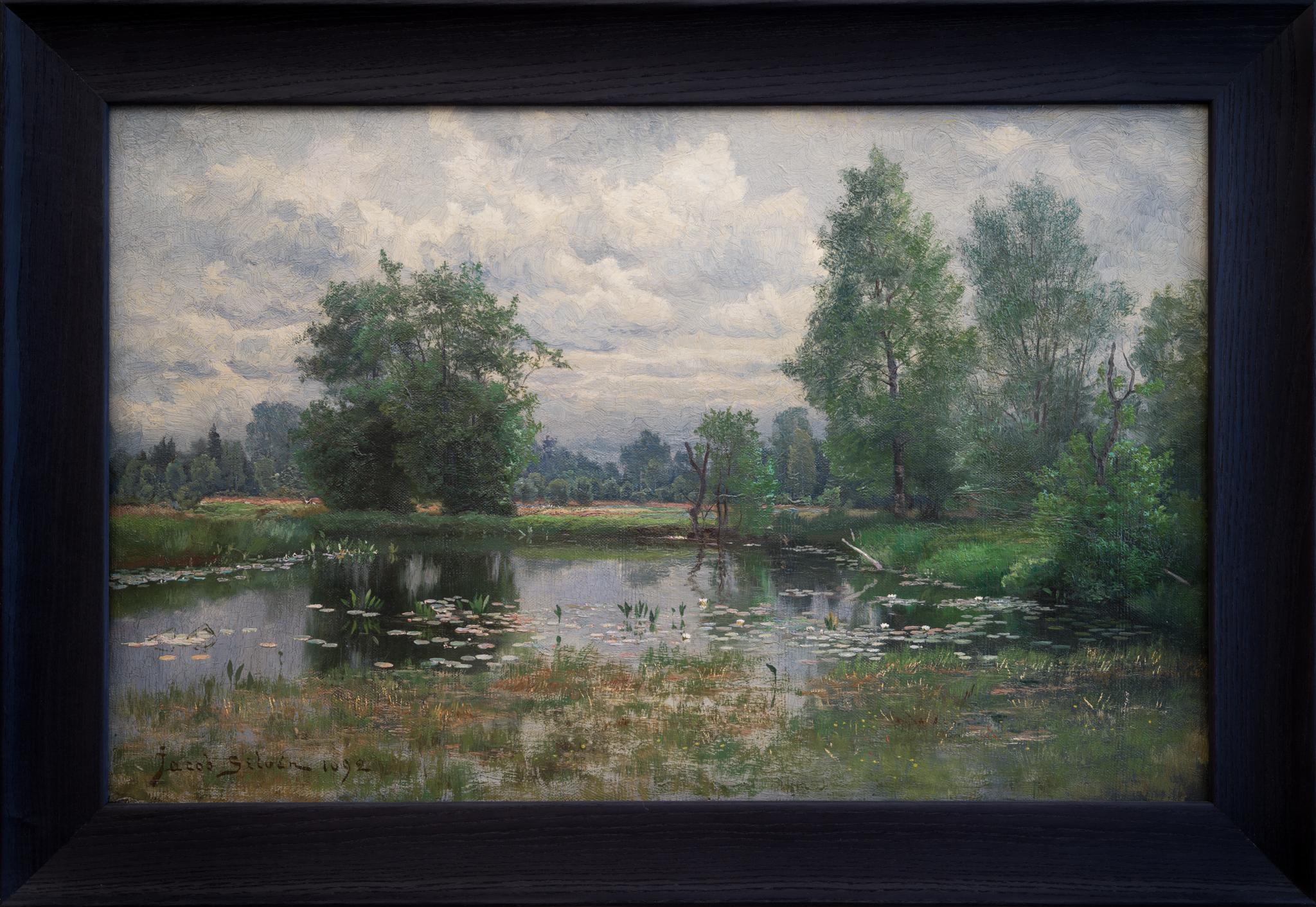 A Summer Day in 1892, Oil Landscape Painting by Swedish Artist Jacob Silvén 1