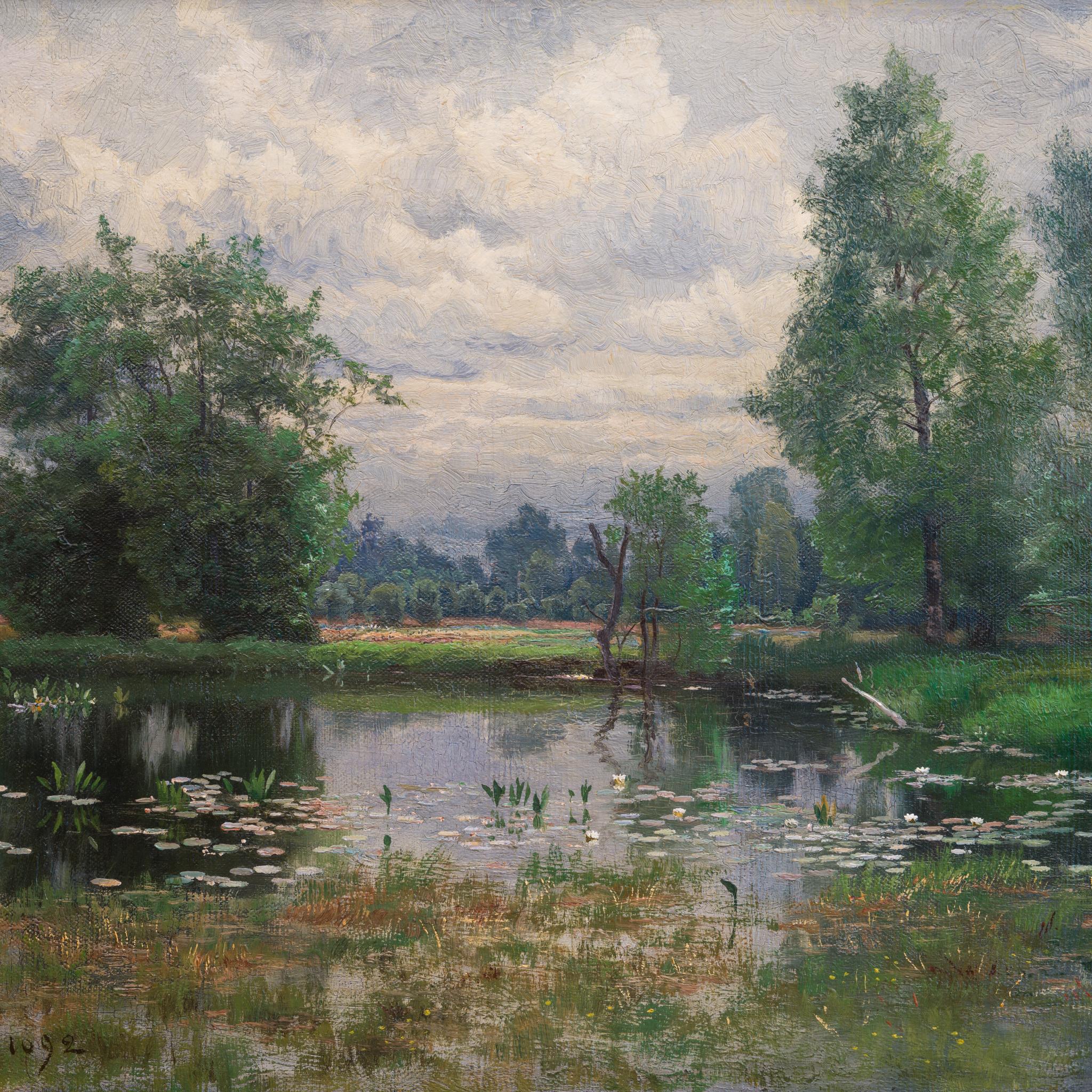 A Summer Day in 1892, Oil Landscape Painting by Swedish Artist Jacob Silvén 5