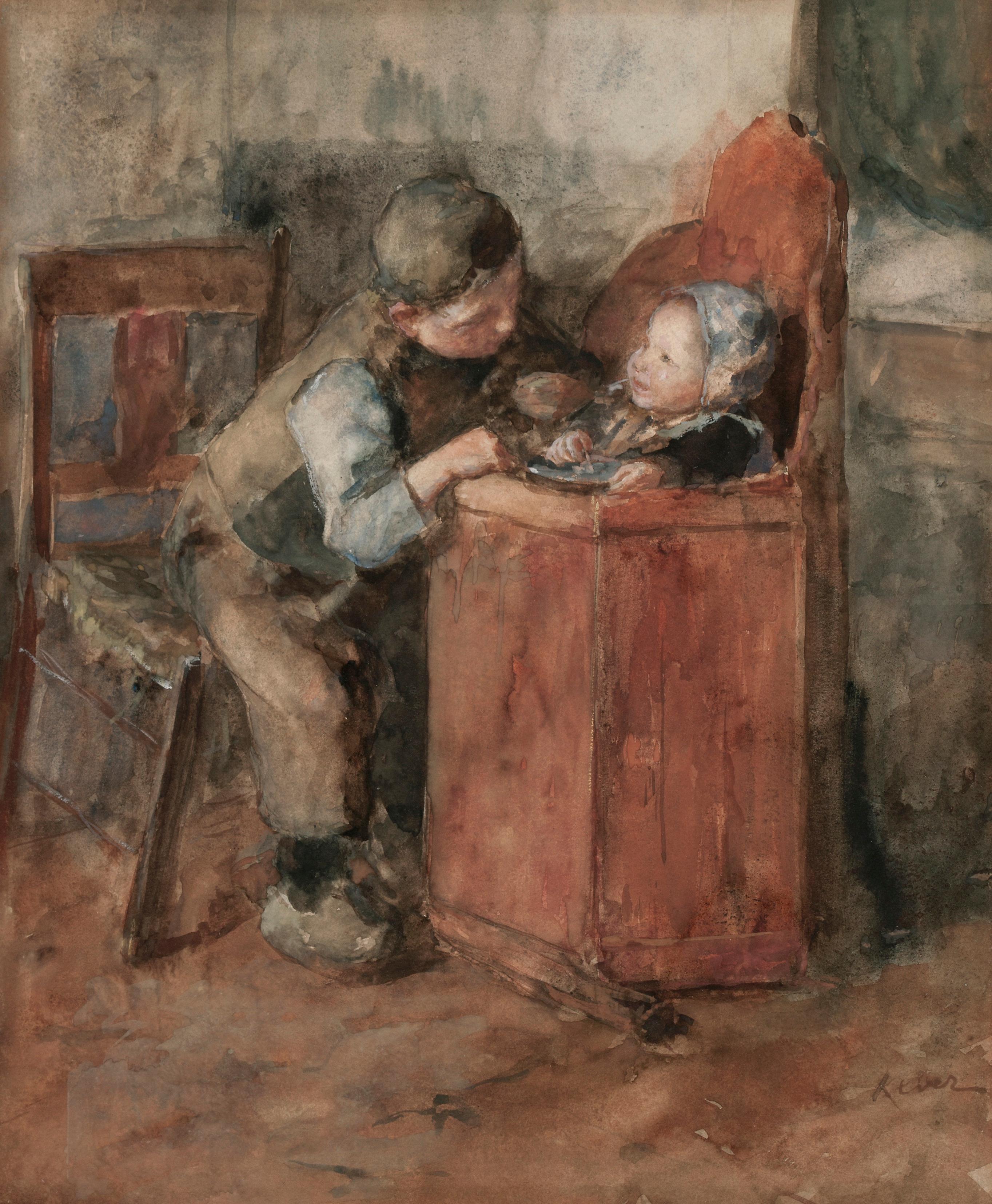 Jacob Simon Hendrik Kever  Portrait Painting - Brotherly Love 