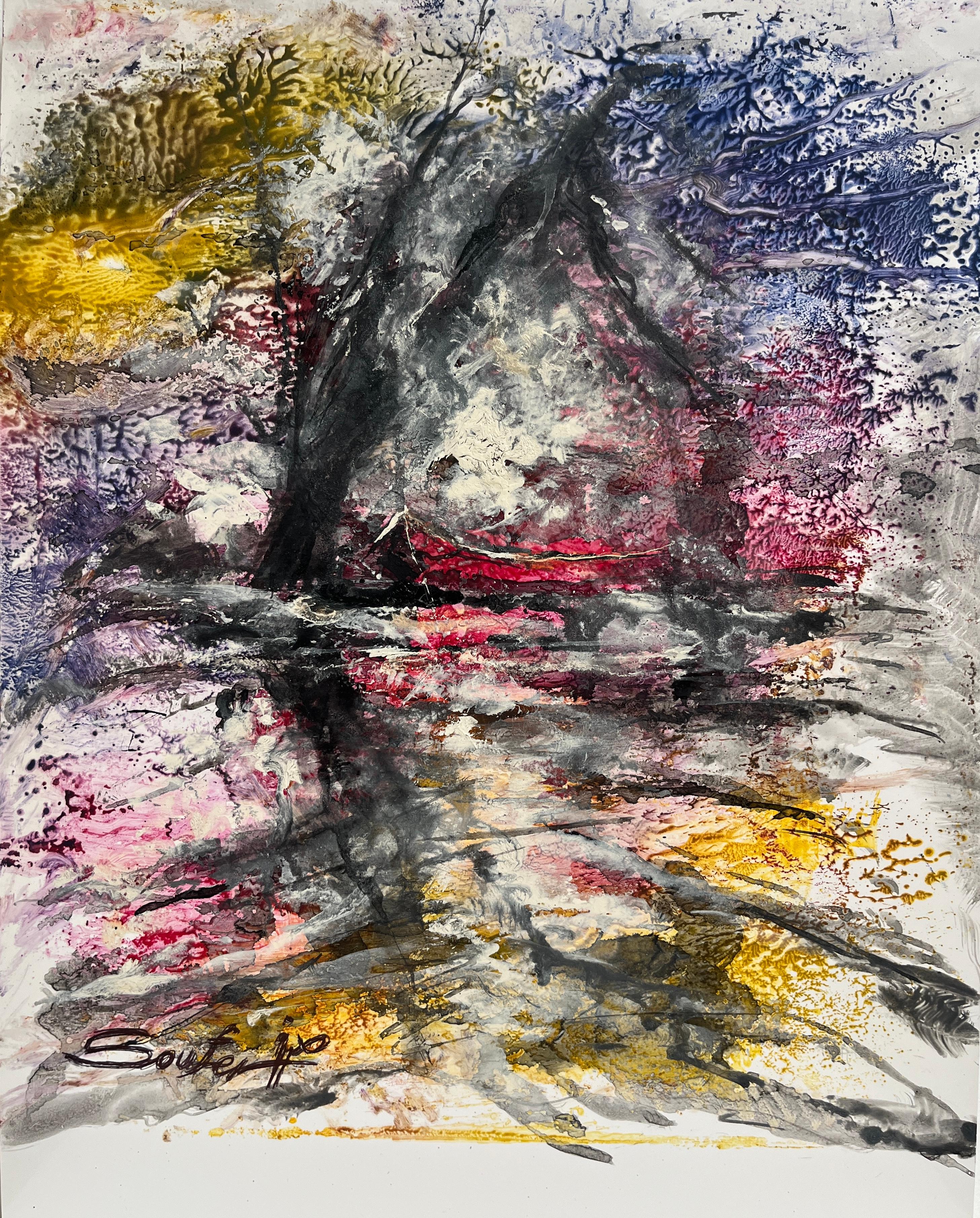 Jacob Souferzadeh Abstract Print – Segeln durch Farben