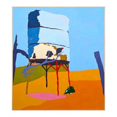 “American Rural, Carrion” Contemporary Colorful Country Landscape Painting