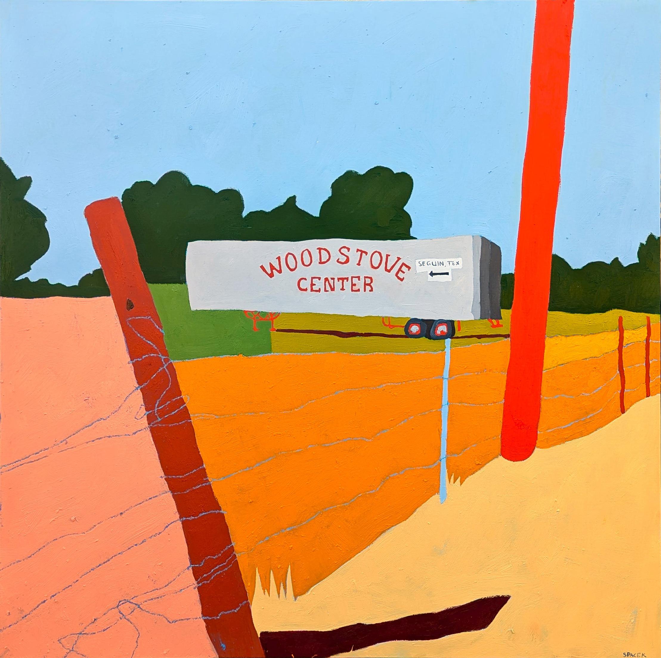 “American Rural, Signed #3” Contemporary Colorful Country Landscape Painting