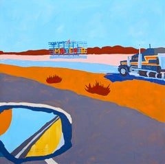 "American Rural, Signs #5" Zeitgenössische farbenfrohe Landschaftsmalerei