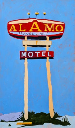 "American Rural, Signs #6" Zeitgenössische farbenfrohe Landschaftsmalerei