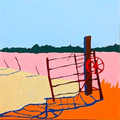"American Rural, The Whipping Post" Zeitgenössische farbenfrohe Landschaftsmalerei