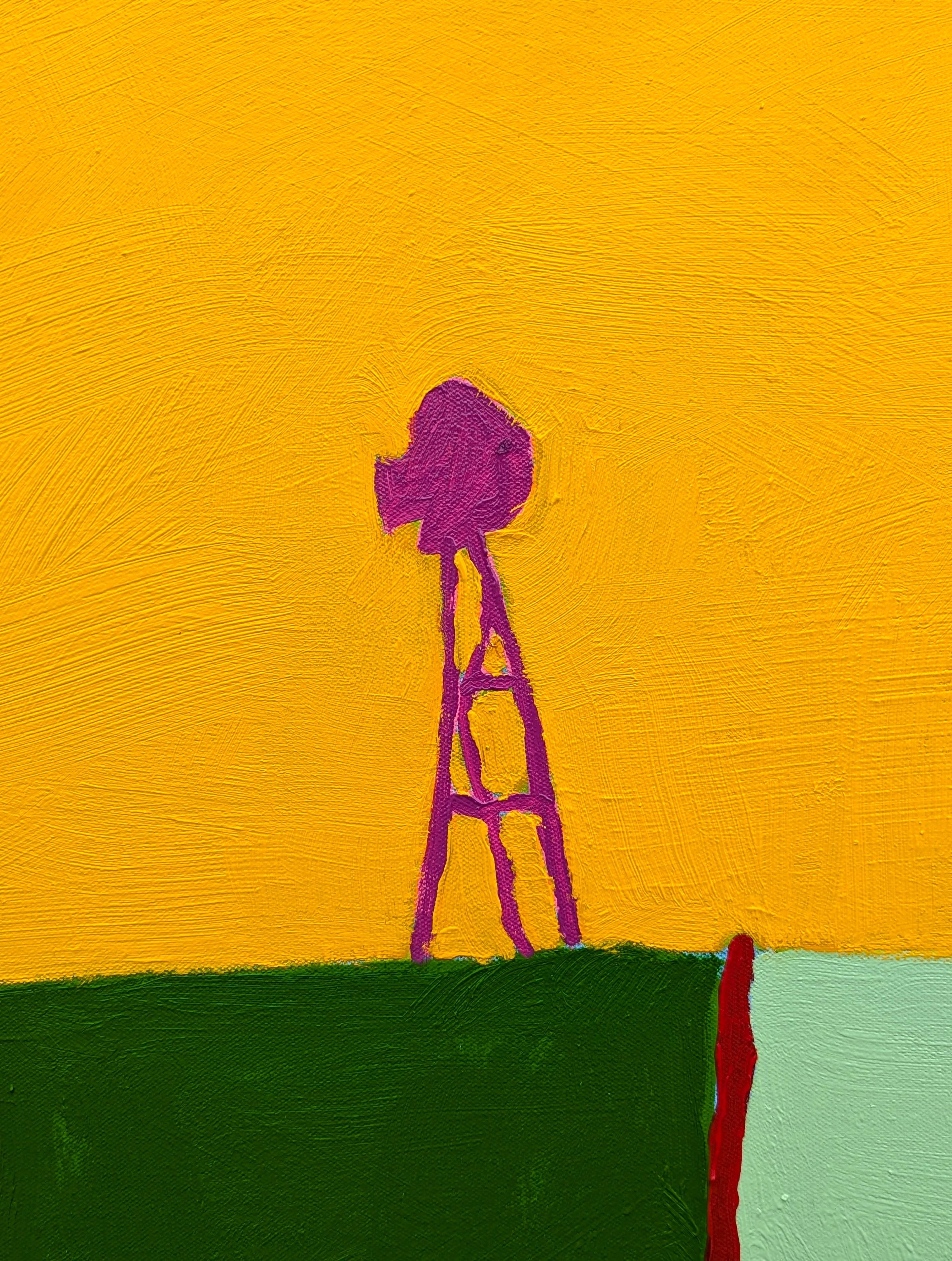 Peinture de paysage pastoral contemporain coloré, ruralité américaine, Trinity en vente 1