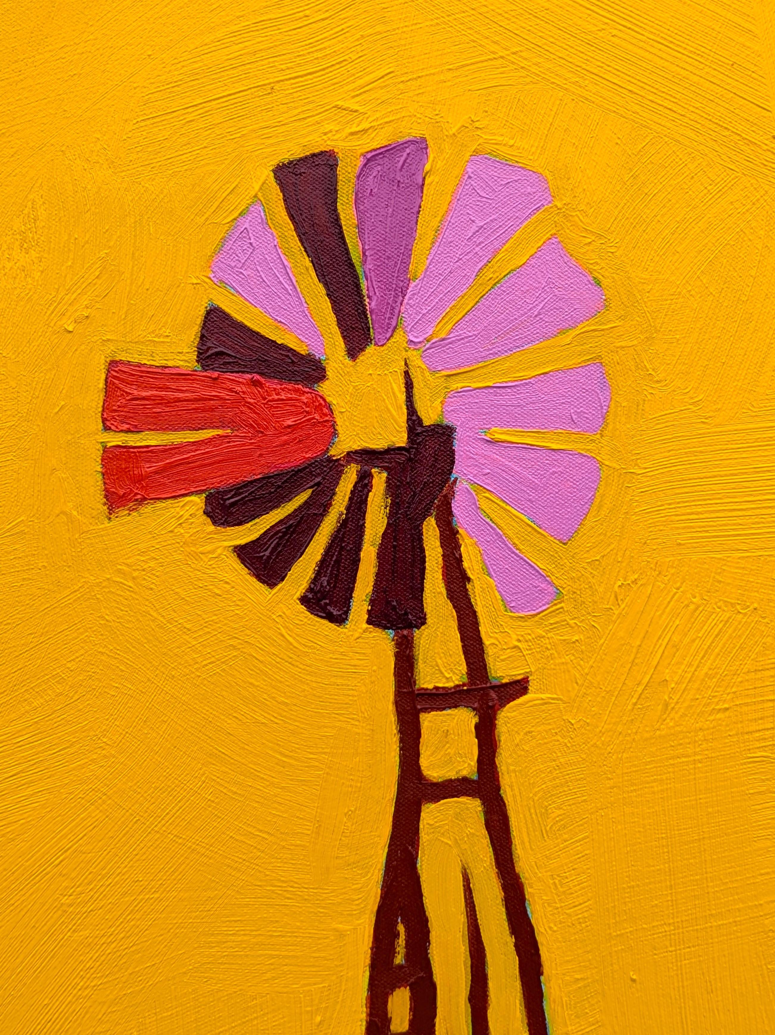 Peinture de paysage pastoral contemporain coloré, ruralité américaine, Trinity en vente 2