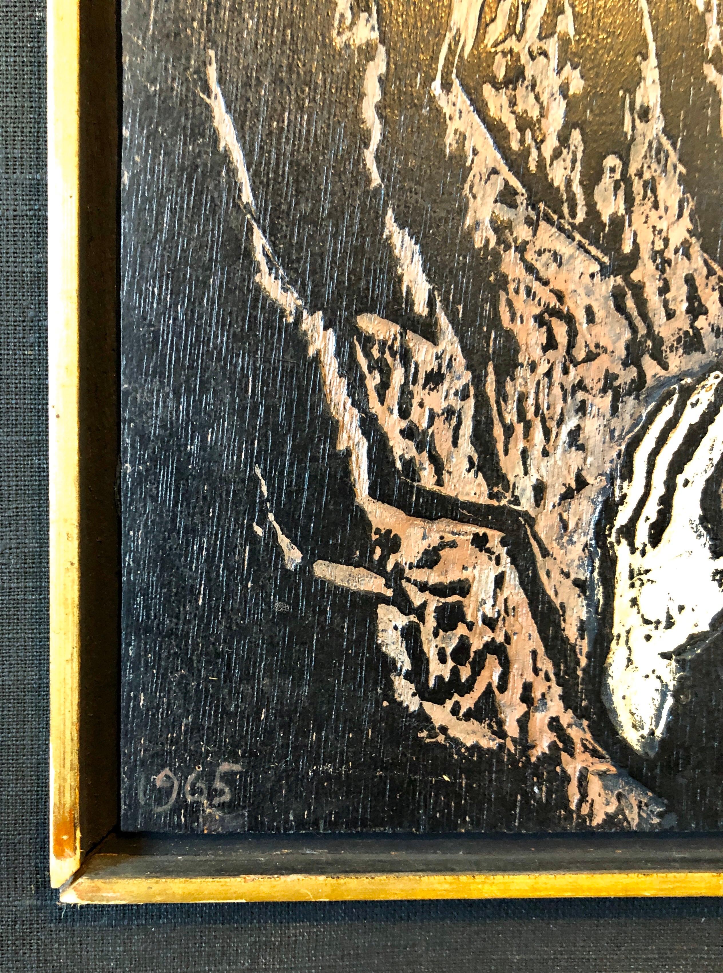 Handgeschnitzte, farbige Original-Holzhosen-Kunst, Israeli Bezalel, deutscher Expressionismus im Angebot 1