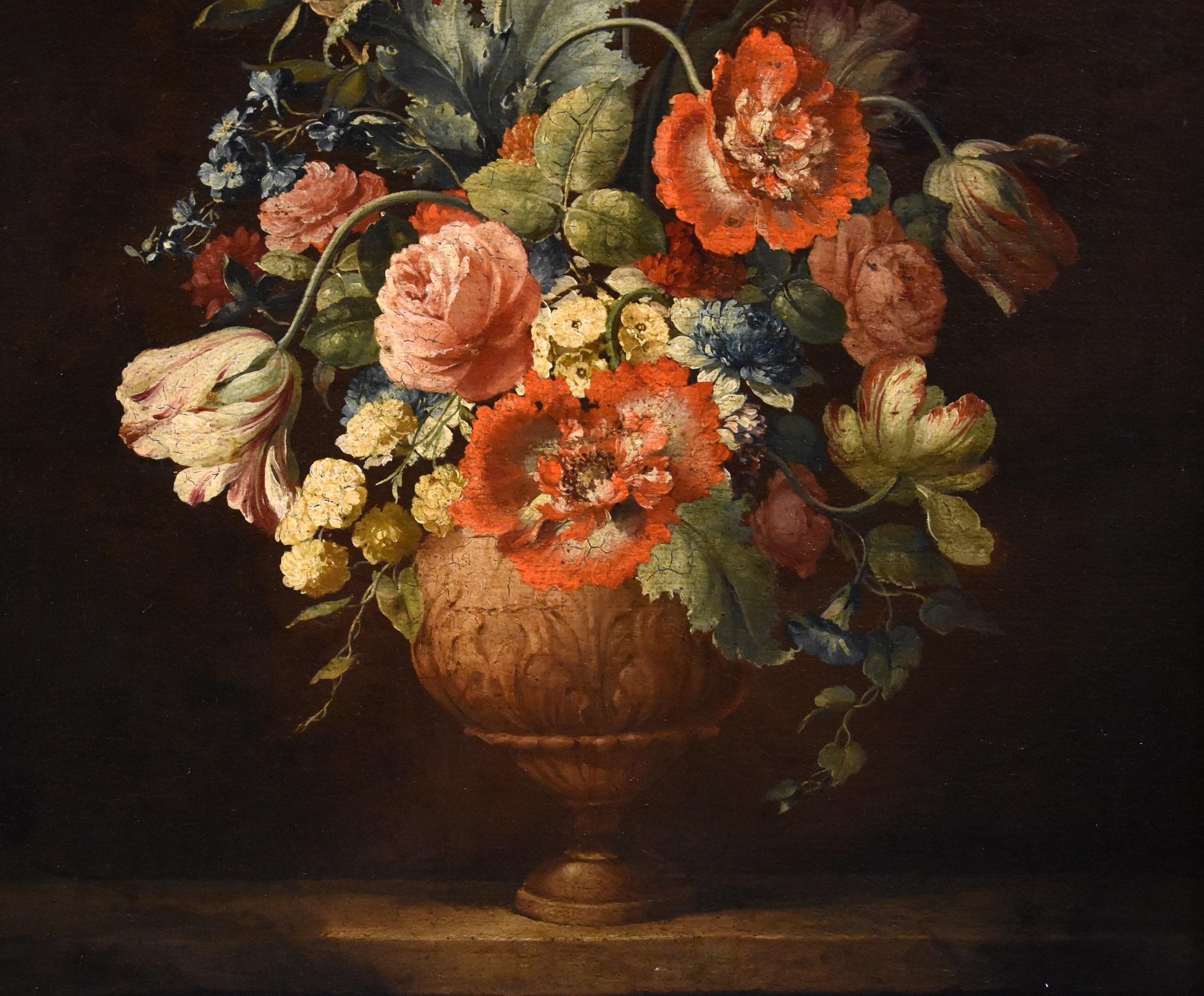 Still Life Flowers Van Huysum Paint Oil on canvas 18th Century Old master 1