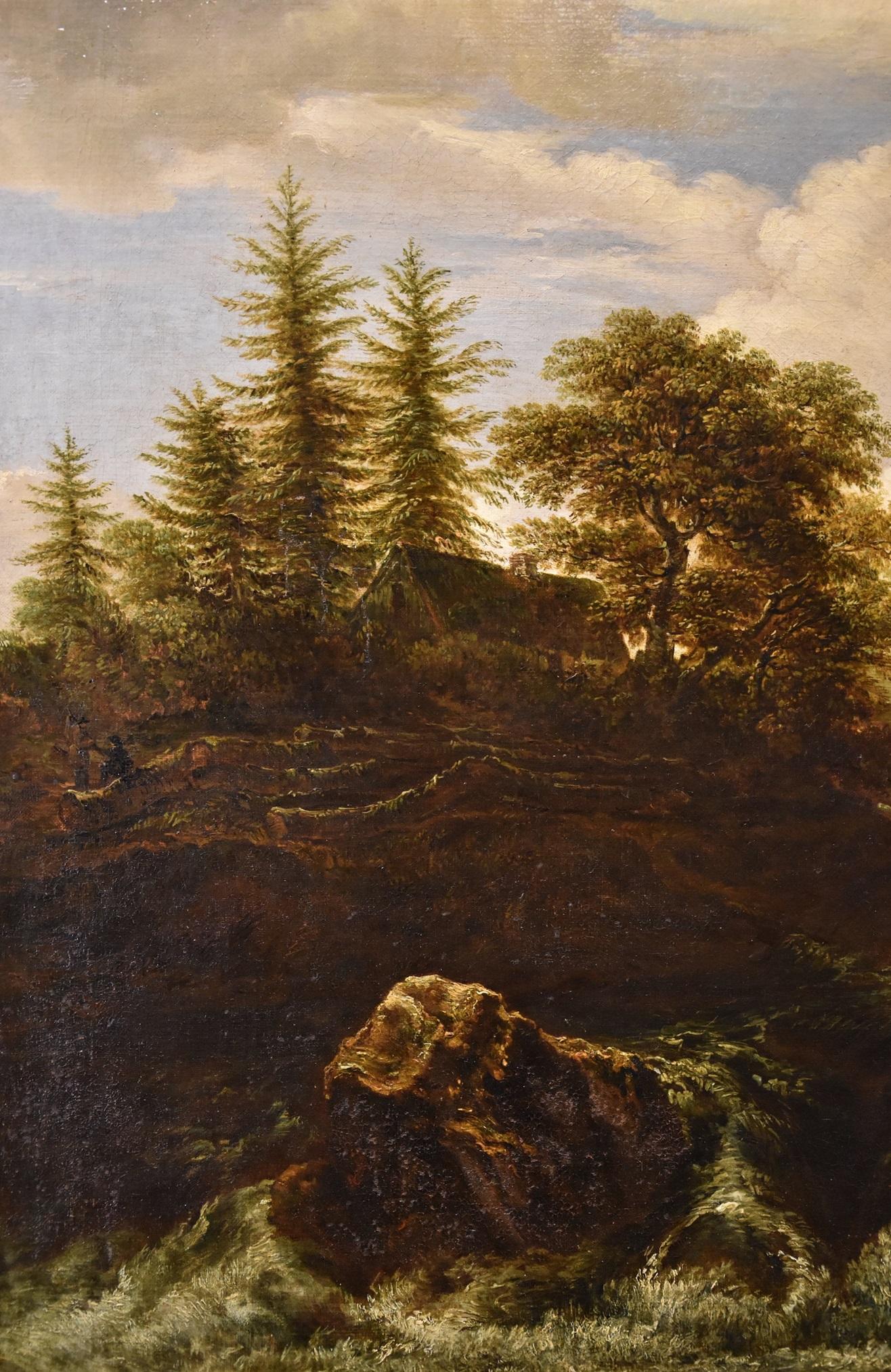Paesaggio Wood Cascata Van Ruisdael Dipinto olio su tela 17° secolo fiammingo in vendita 7