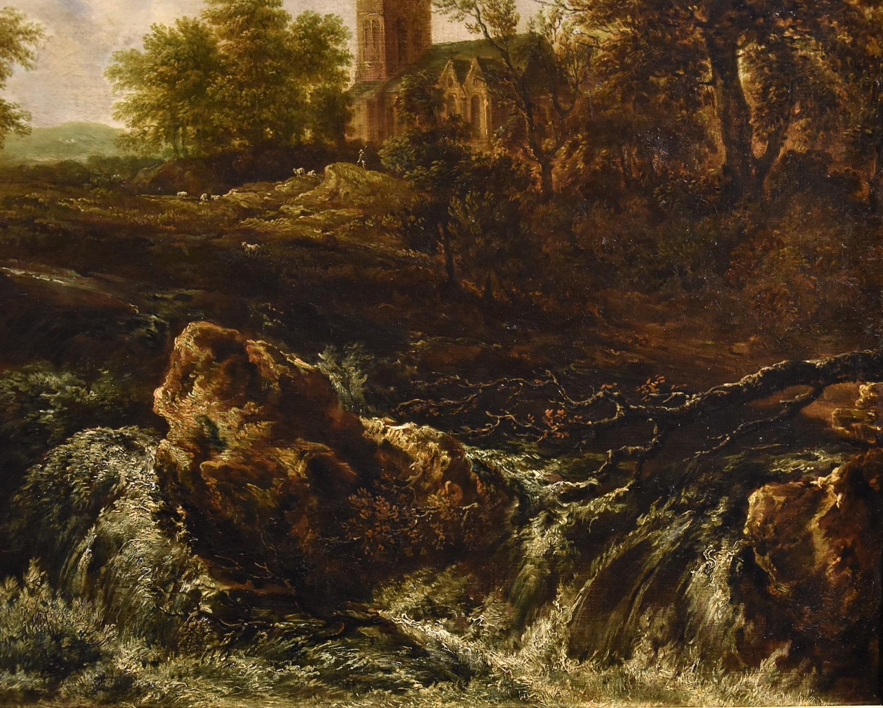 Paesaggio Wood Cascata Van Ruisdael Dipinto olio su tela 17° secolo fiammingo in vendita 11