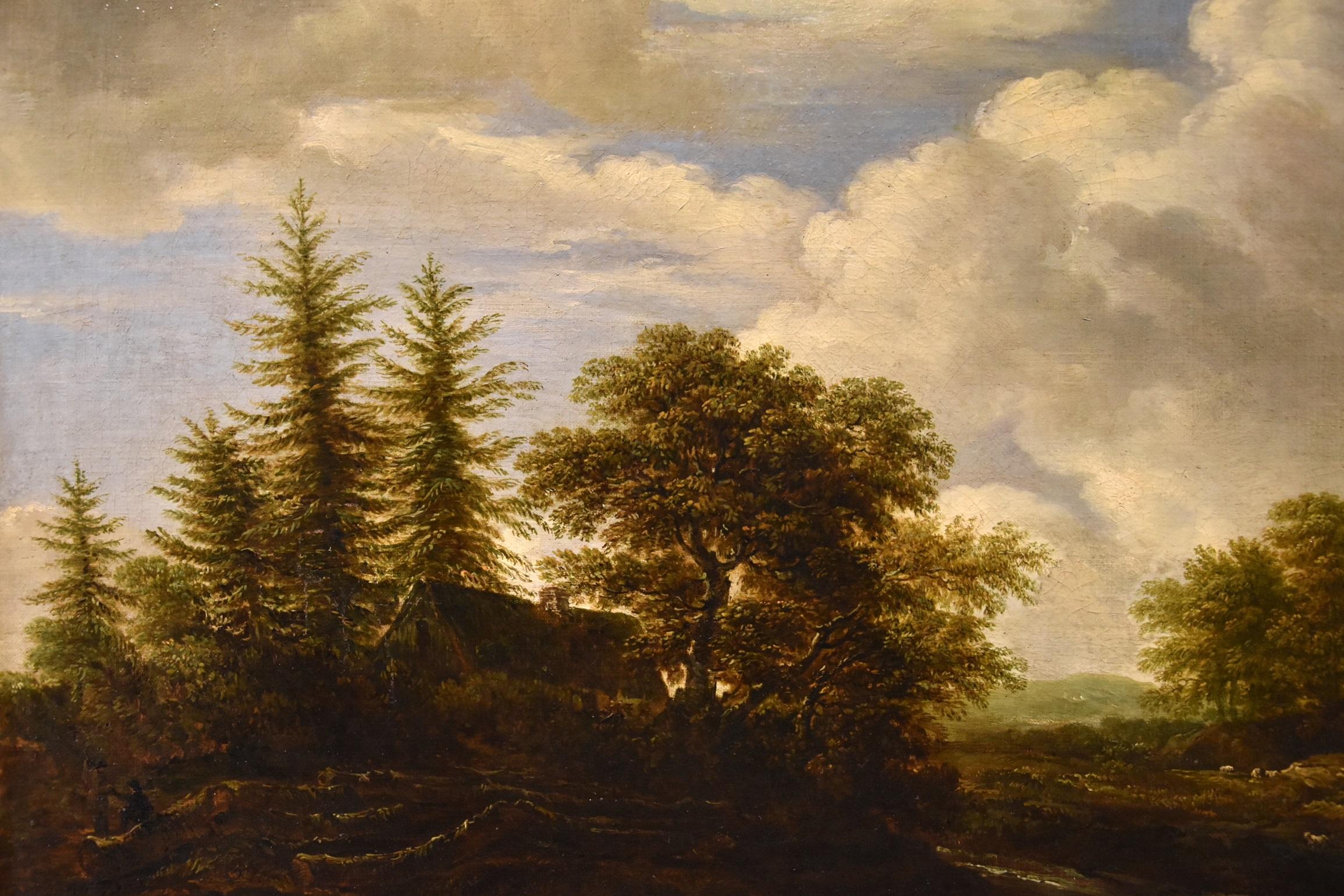 Paesaggio Wood Cascata Van Ruisdael Dipinto olio su tela 17° secolo fiammingo in vendita 15