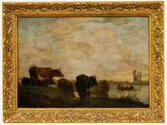Attribut. Jacob van Strij (1756-1815) - Öl aus dem frühen 19. Jahrhundert, Rinder in der Morgendämmerung