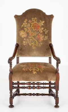 Jacobean Armchair Oak Hall Chairs, 1870