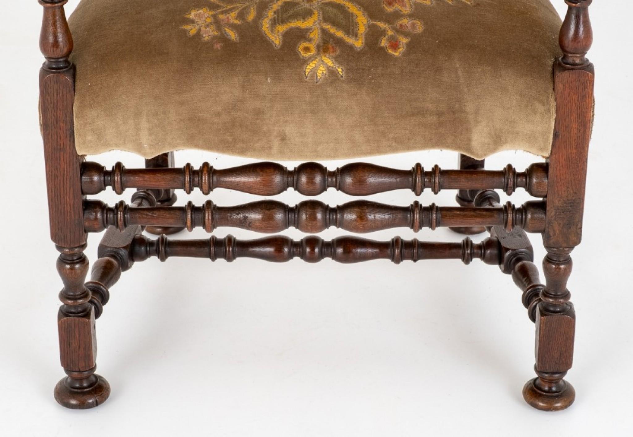 Jacobean Armchair Oak Hall Chairs, 1870 3