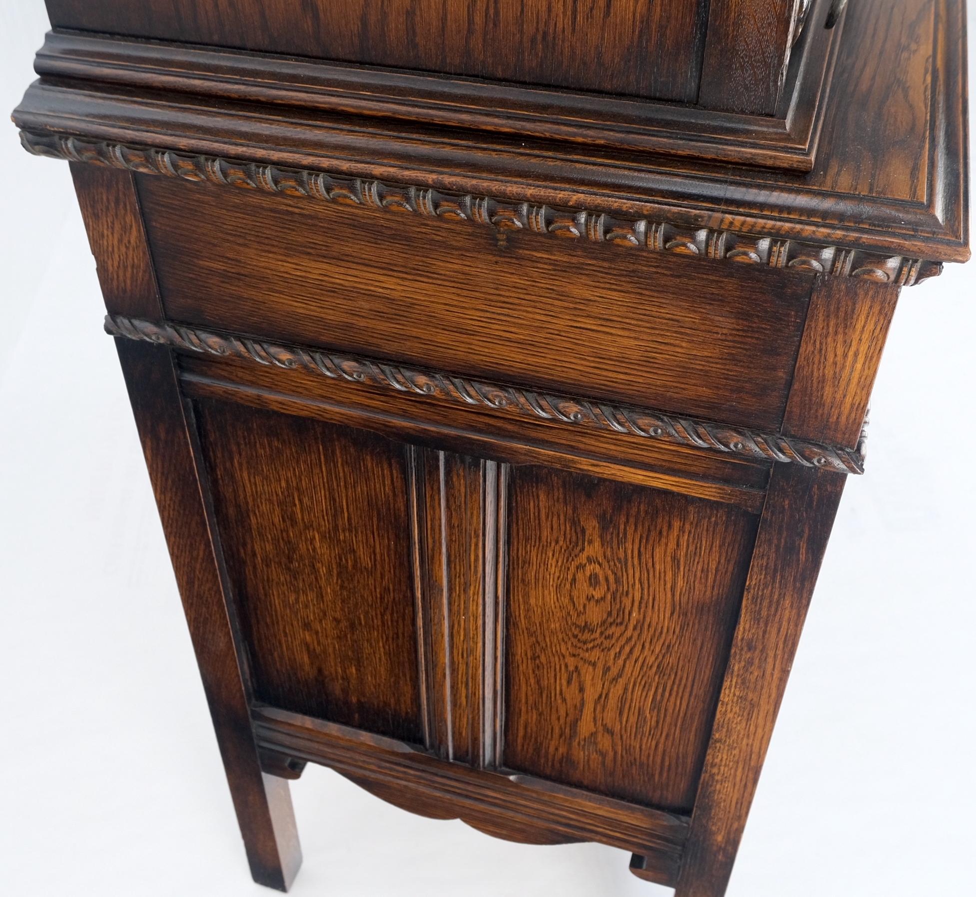 Jacobean Carved Oak Server Buffet 2 Doors 3 Drawers Commode Cabinet Mint! For Sale 7