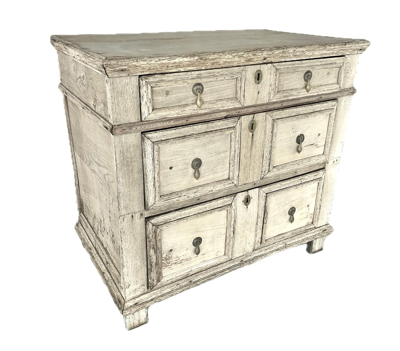 Jacobean Chest of Drawers with Bleached Finish For Sale 5