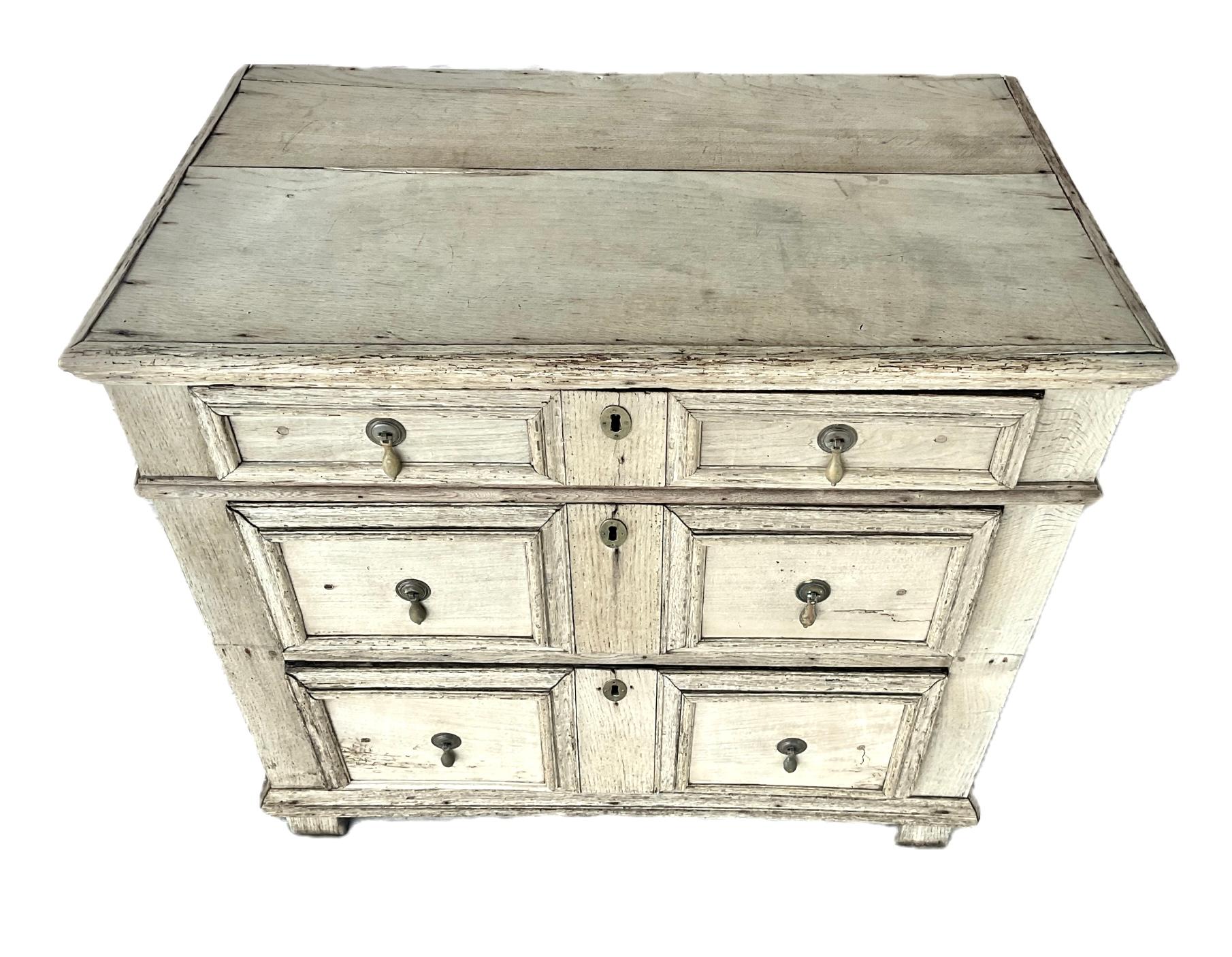 Jacobean Chest of Drawers with Bleached Finish For Sale 2