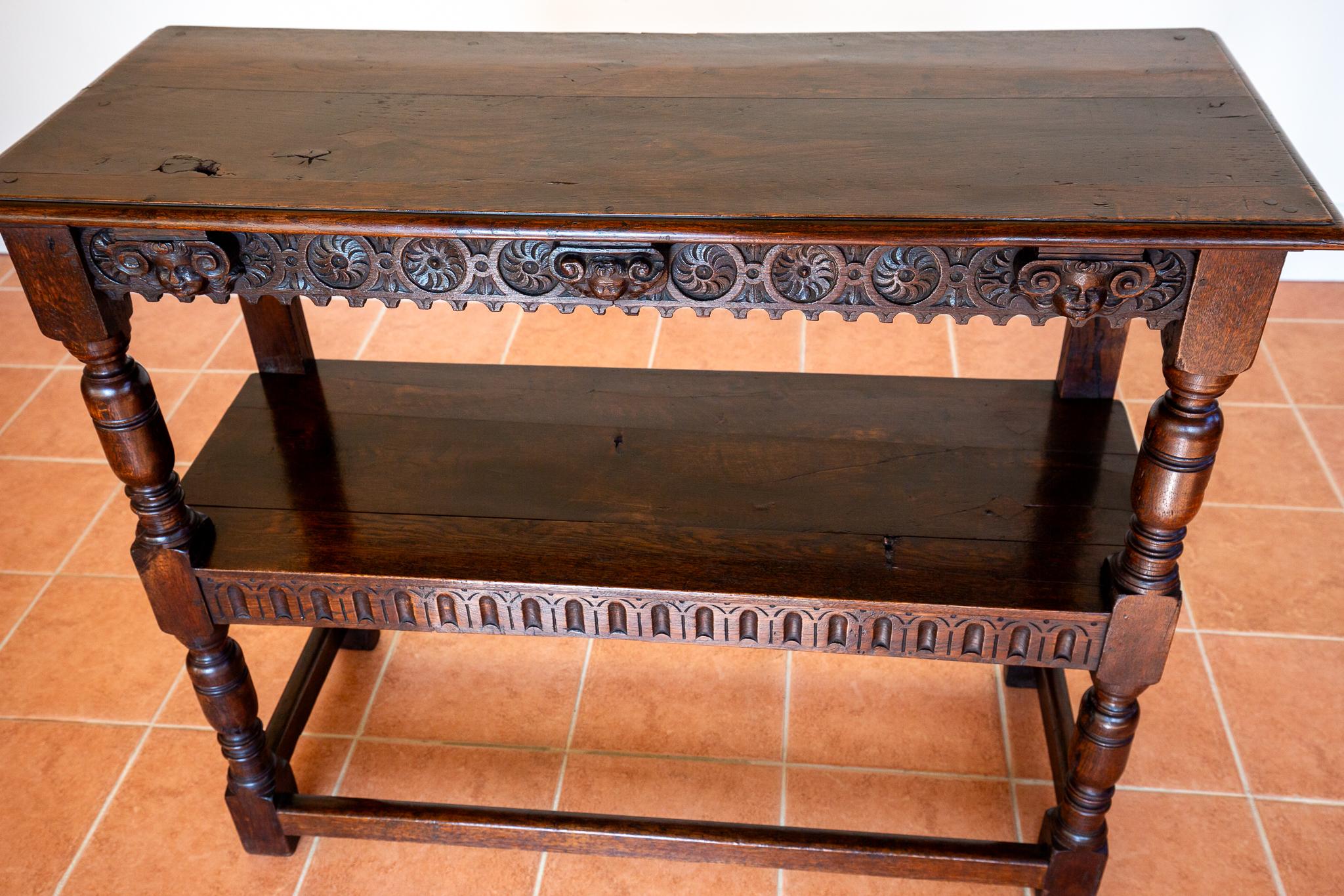 Jacobeo País Roble Tallado Corte Escalonado Armario Servidor Buffet Expositor en venta 4
