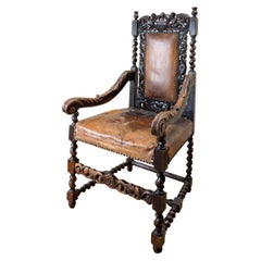 Antique Jacobean Nursery/Throne Chair, Once Belonging to Bomber Harris