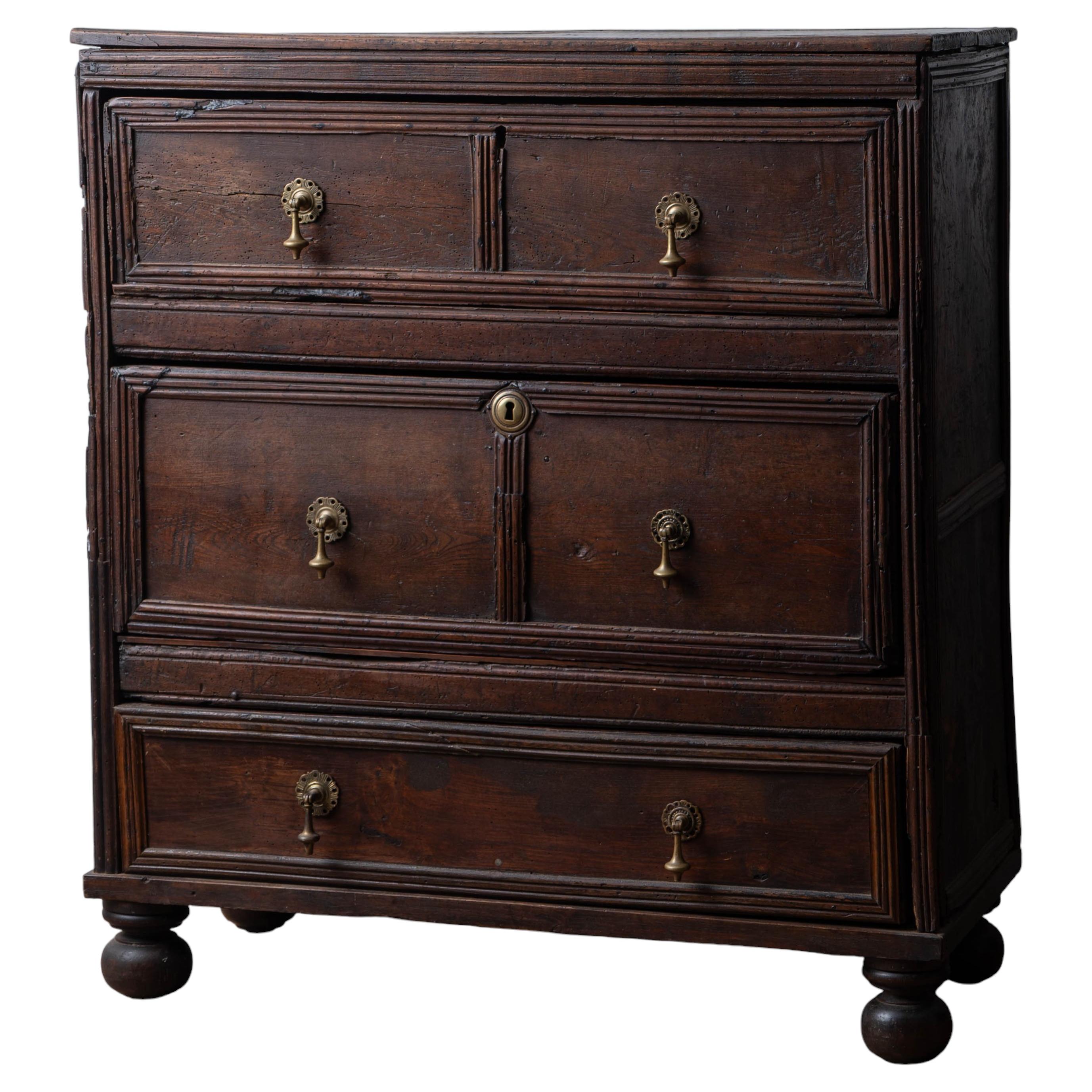 Jacobean Oak Chest of Drawers, 17th Century